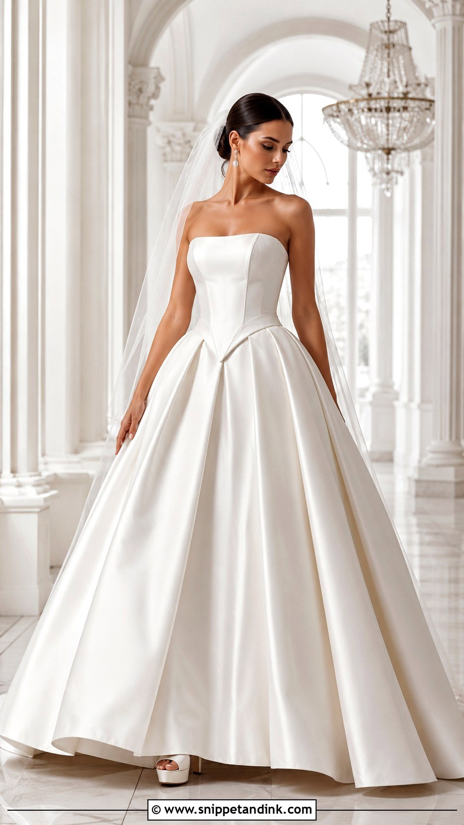 Basque Waist Princess Bridal Gown - Snippet and Ink - 20 Princess Bridal Gown Ideas