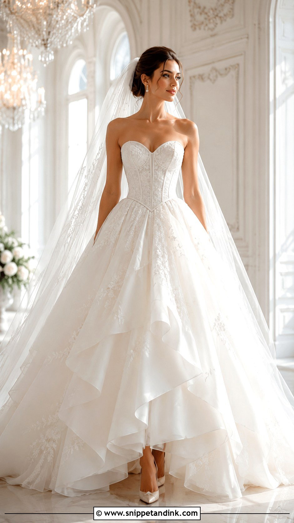 Basque Waist Princess Wedding Dress - Snippet and Ink - 25 Basque Wedding Dresses