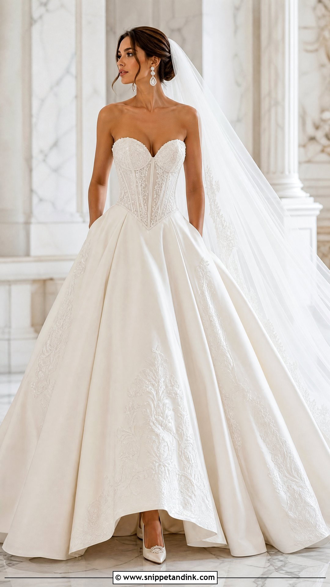 Basque Waist Princess Wedding Gown - Snippet and Ink - 25 Princess Wedding Gown Ideas