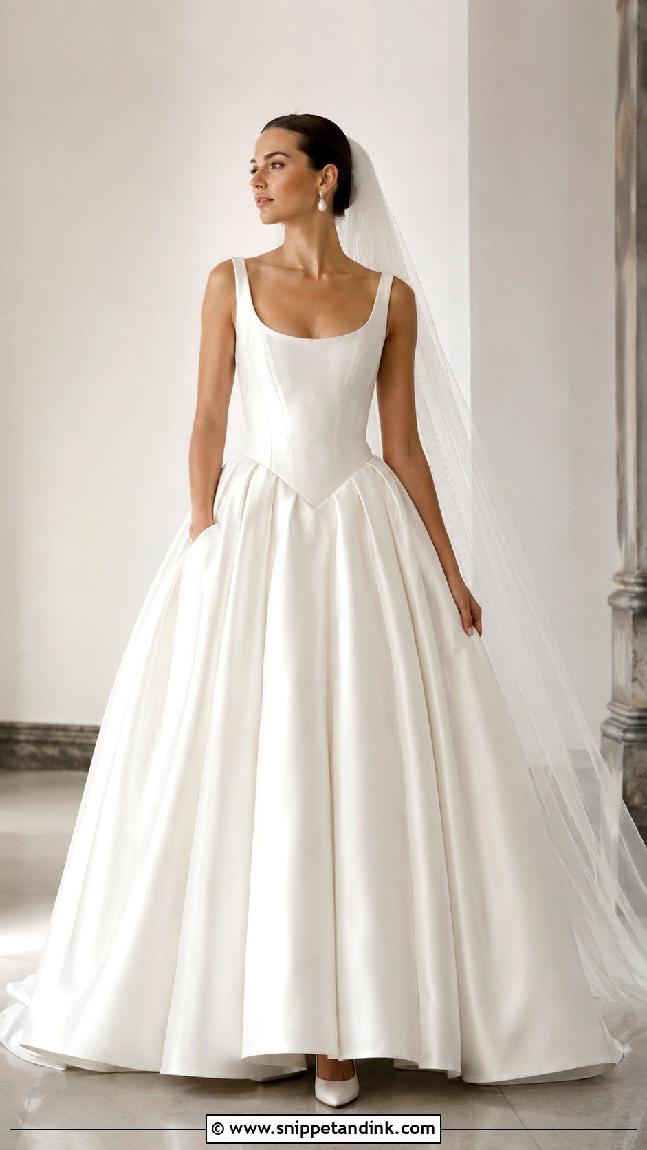 Basque Waist Puffy Wedding Dress - Snippet and Ink - 25 Puffy Wedding Dresses