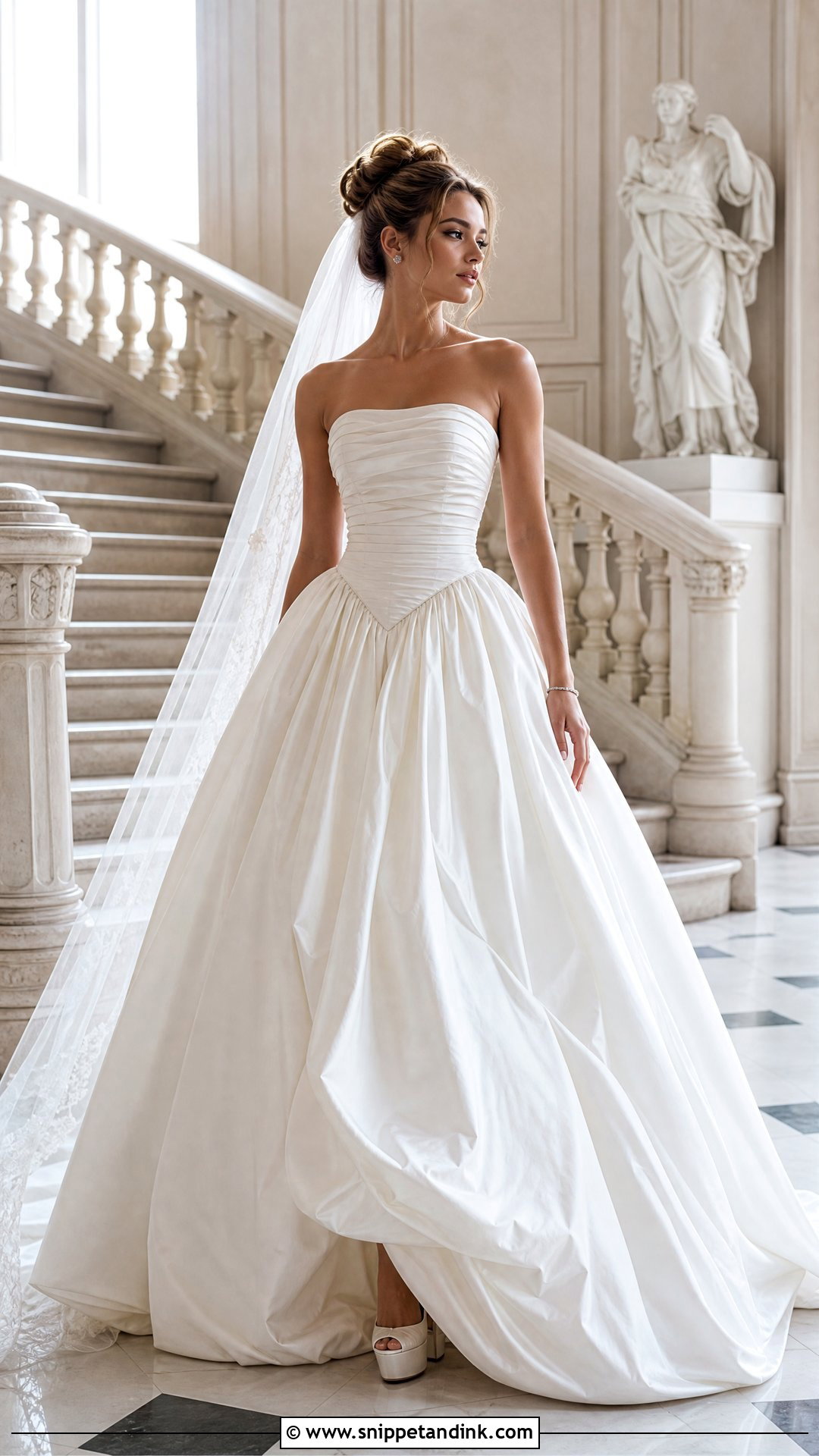 Basque Waist Ruched Wedding Dress - Snippet and Ink - 25 Ruched Wedding Dress Ideas