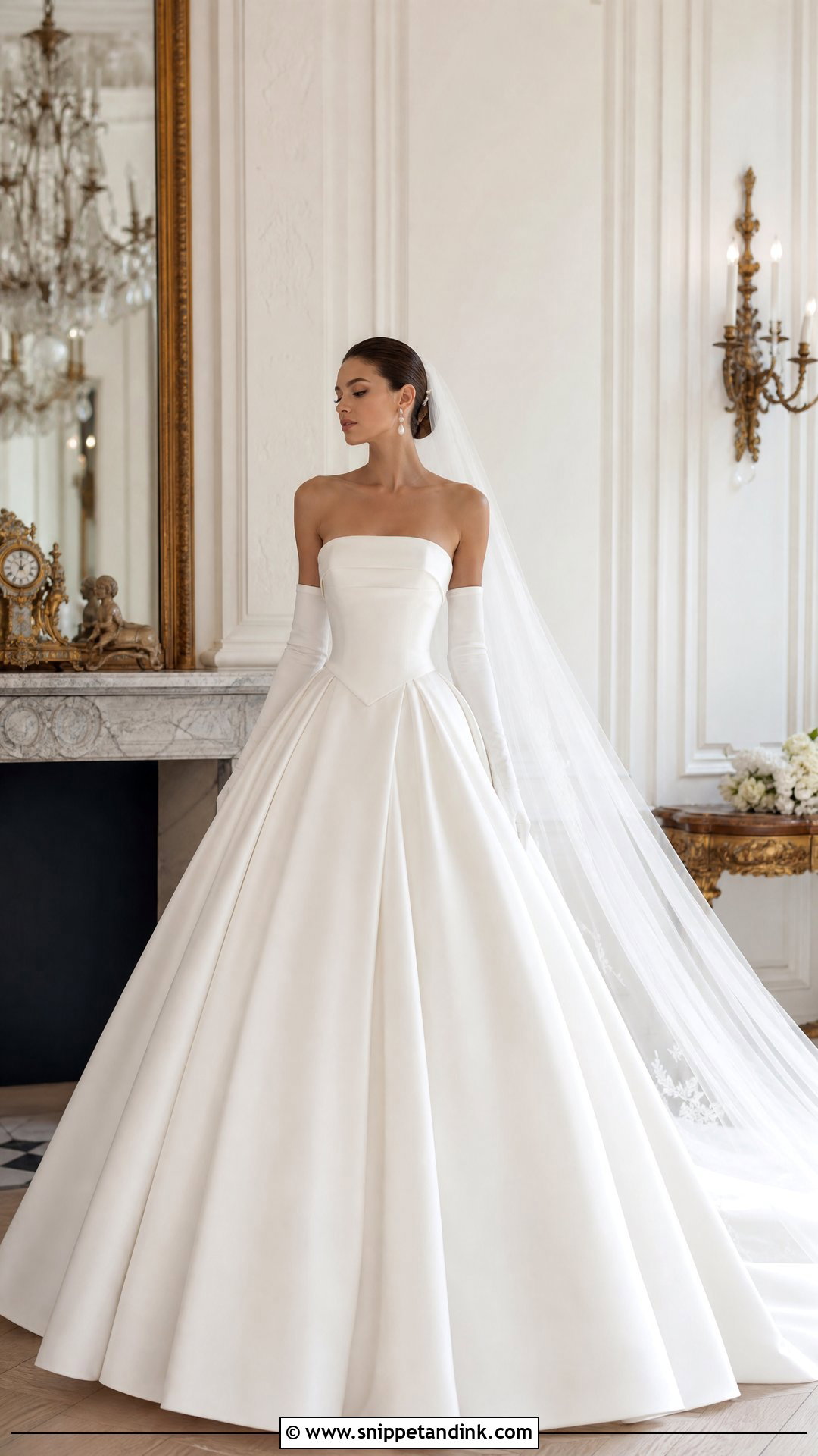 Basque Waist Satin Ball Gown Wedding Dress - Snippet and Ink - 25 Satin Ball Gown Wedding Dress Ideas