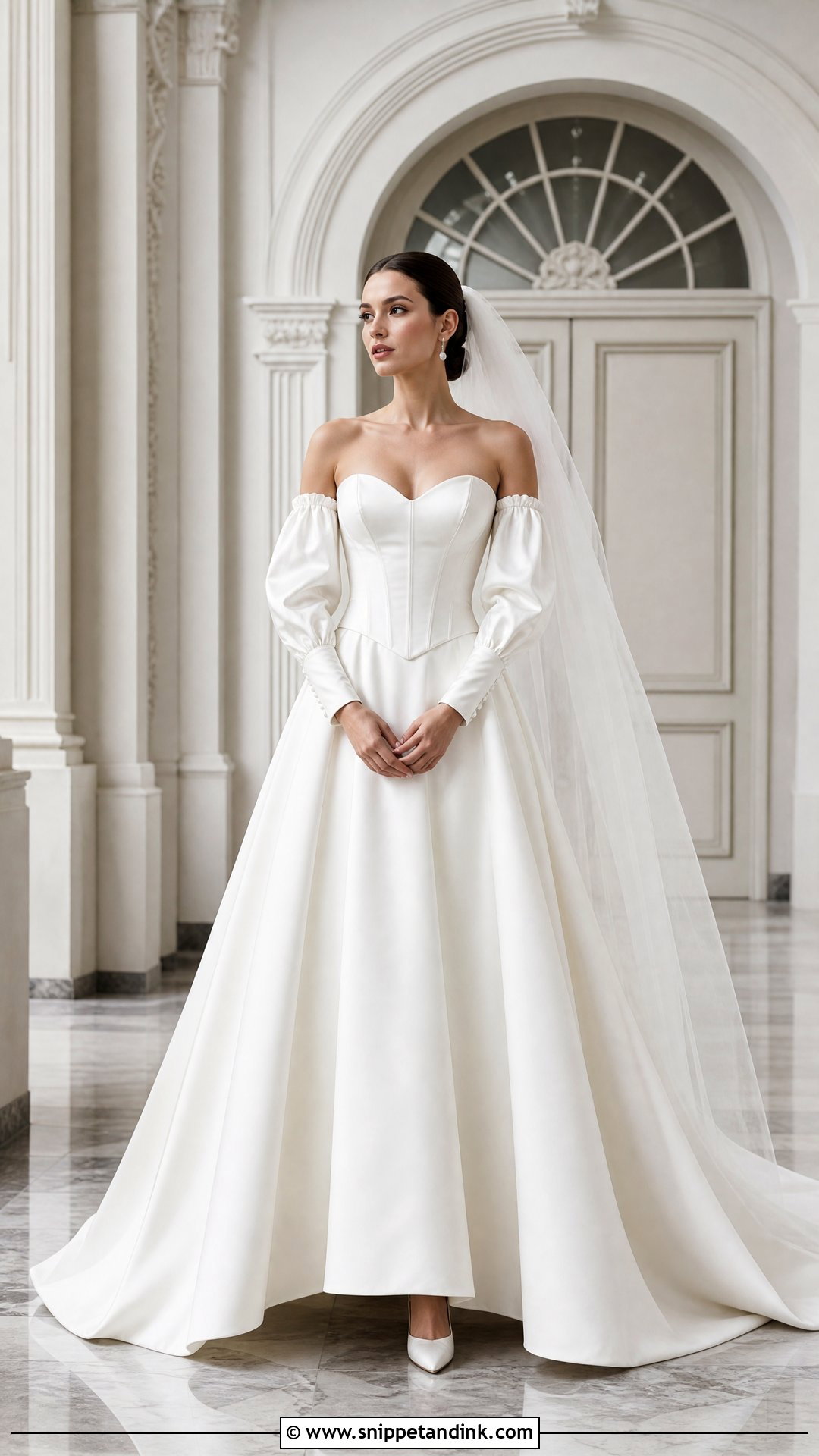 Basque Waist Satin Skirt Wedding Dress - Snippet and Ink - 20 Skirt Wedding Dress Ideas