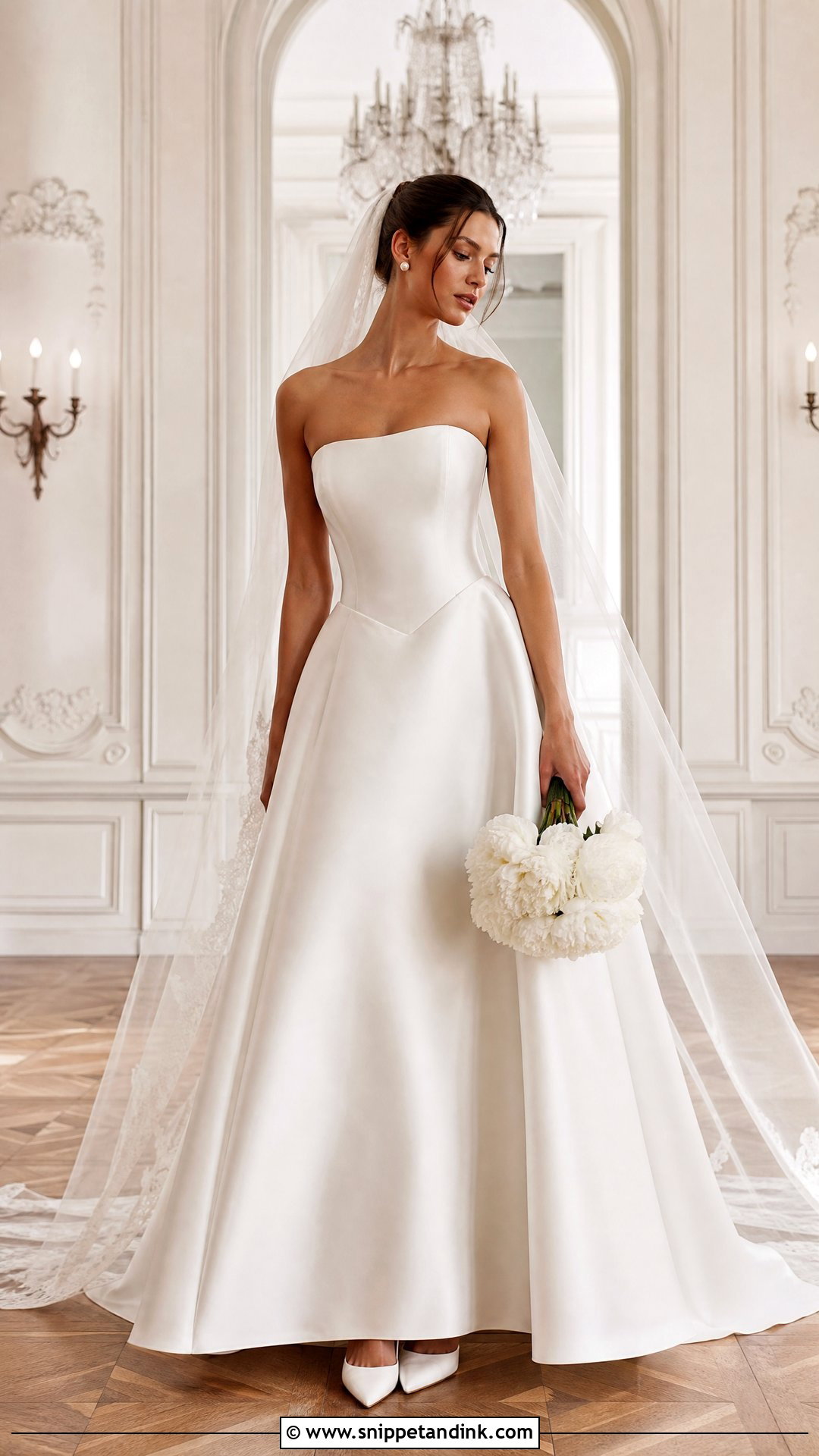 Basque Waist Satin Wedding Dress - Snippet and Ink - 20 Romantic Simple Elegant Wedding Dress Ideas