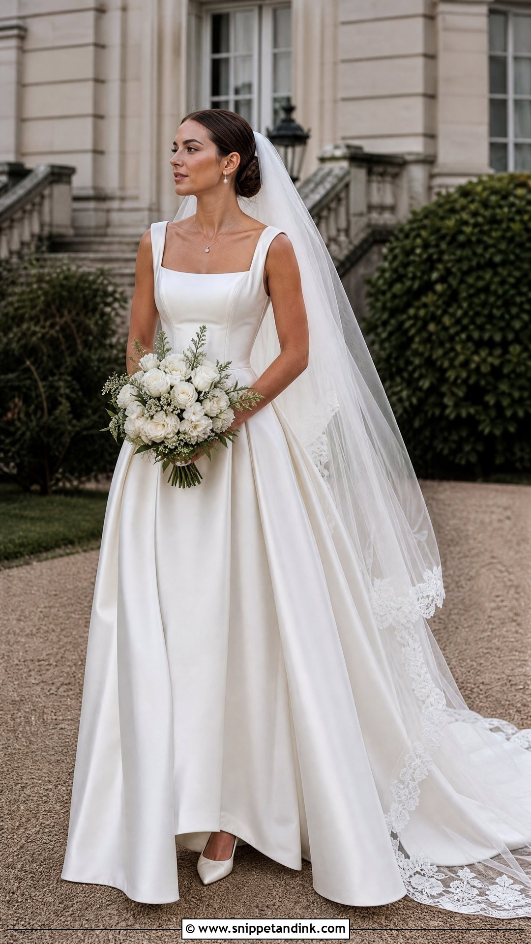 Basque Waist Satin Wedding Dress - Snippet and Ink - 20 Stain Wedding Dress Ideas