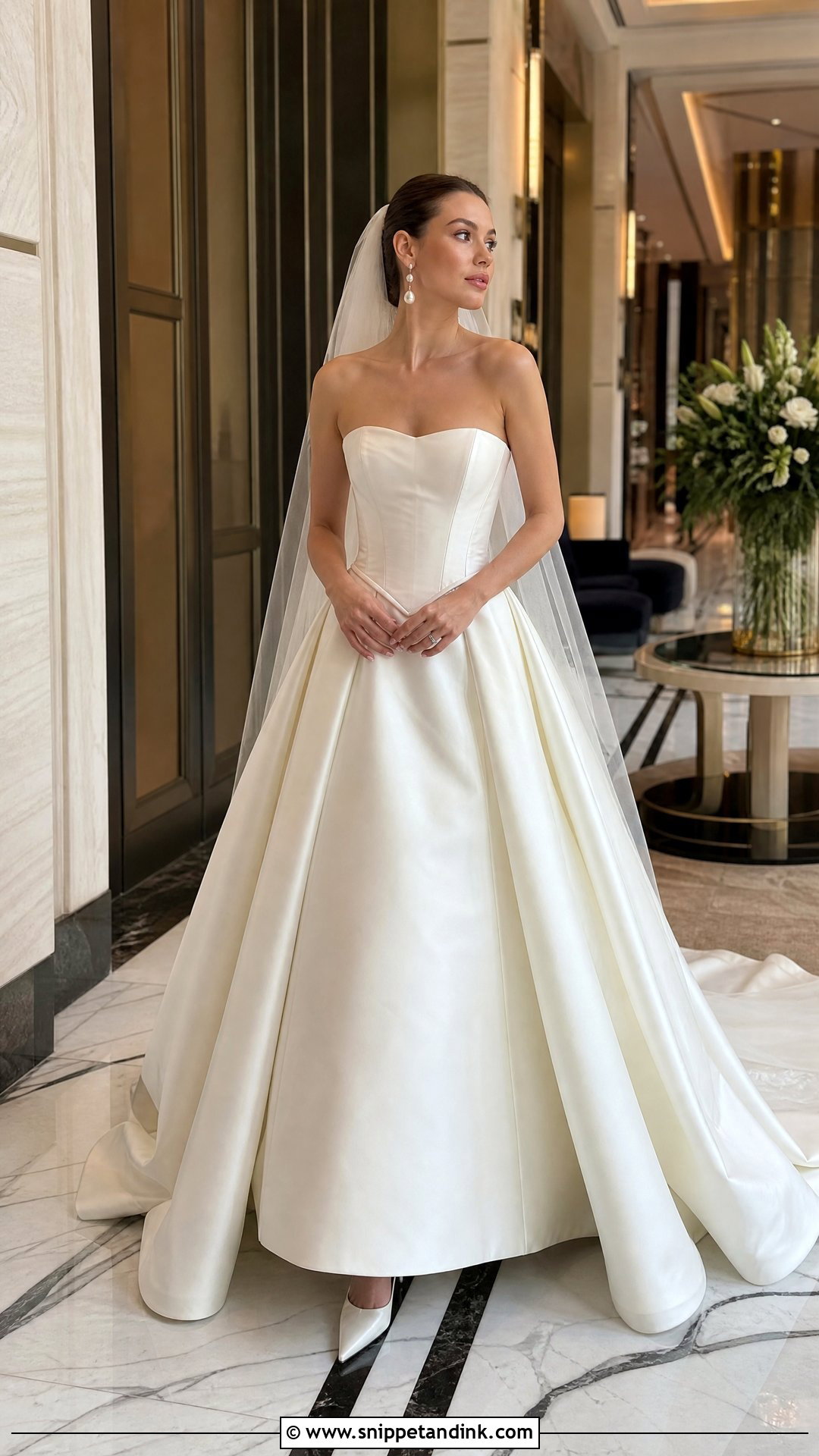 Basque Waist Satin Wedding Dress - Snippet and Ink - 20 Unique Modern Wedding Dress Ideas