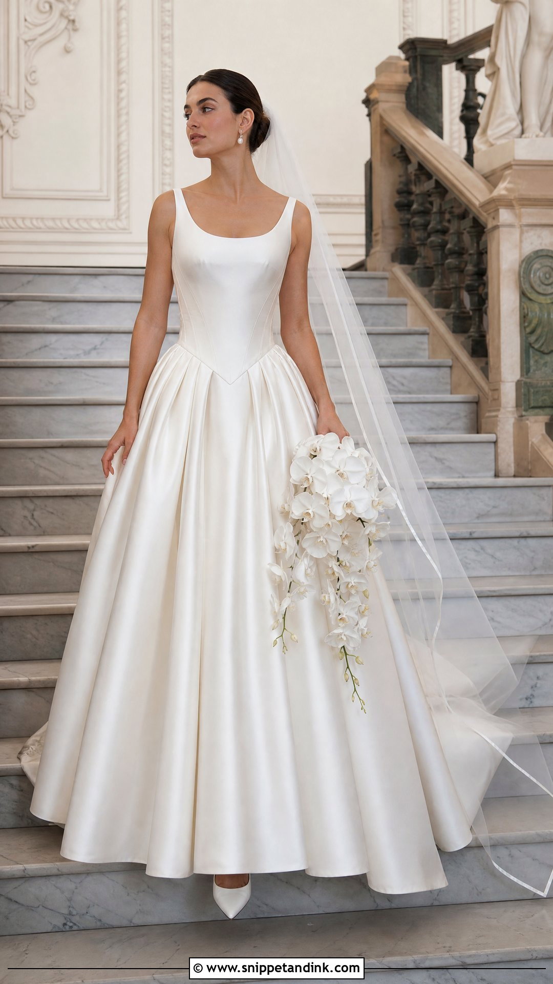 Basque Waist Satin Wedding Dress - Snippet and Ink - 20 Vintage Silk Satin Wedding Dress Bridal Gowns