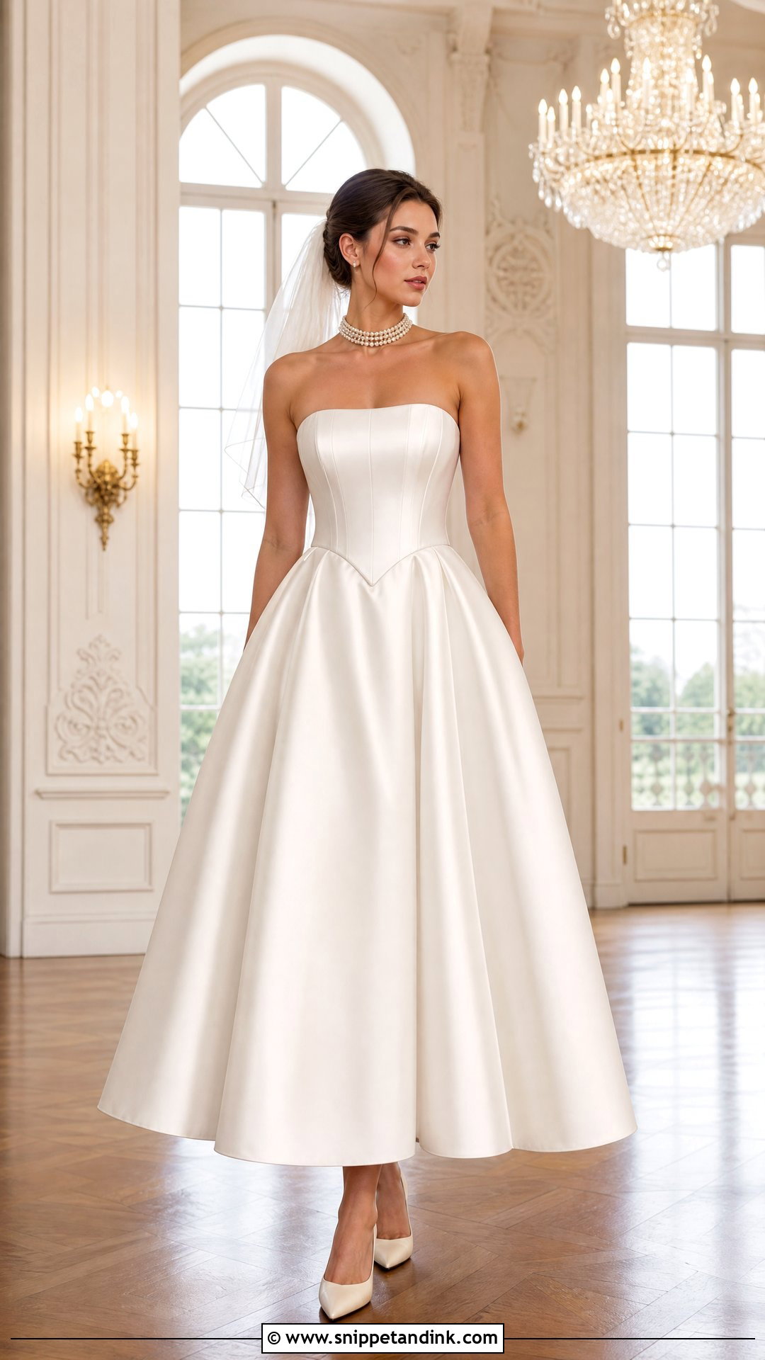 Basque Waist Satin Wedding Dress - Snippet and Ink - 20 Wedding Dress Without Train Ideas