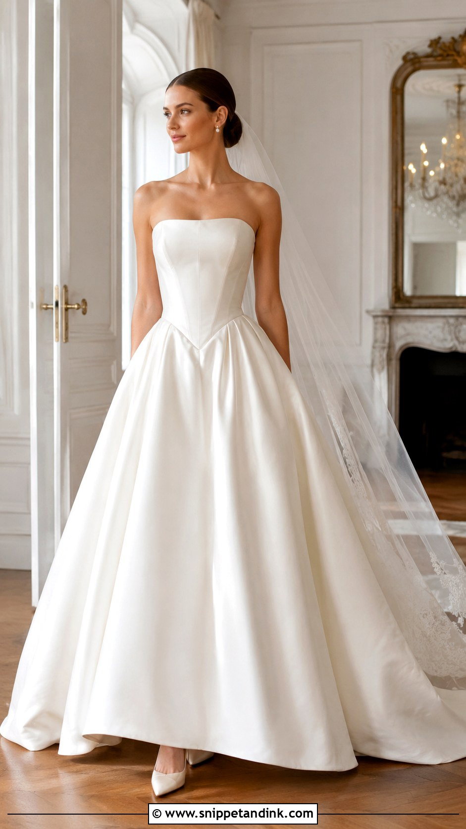 Basque Waist Satin Wedding Dress - Snippet and Ink - 25 Basque Wedding Dresses