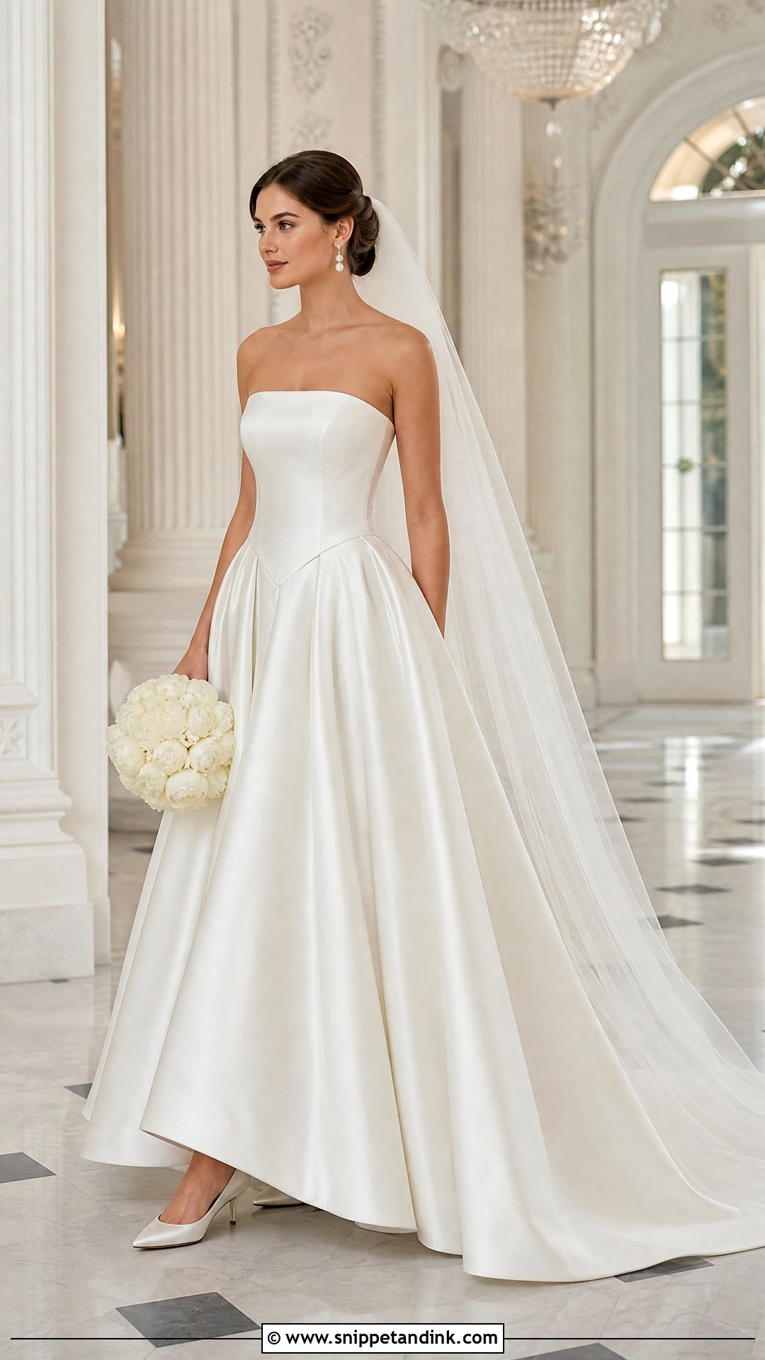 Basque Waist Satin Wedding Dress - Snippet and Ink - 20 No Lace Wedding Dress Ideas