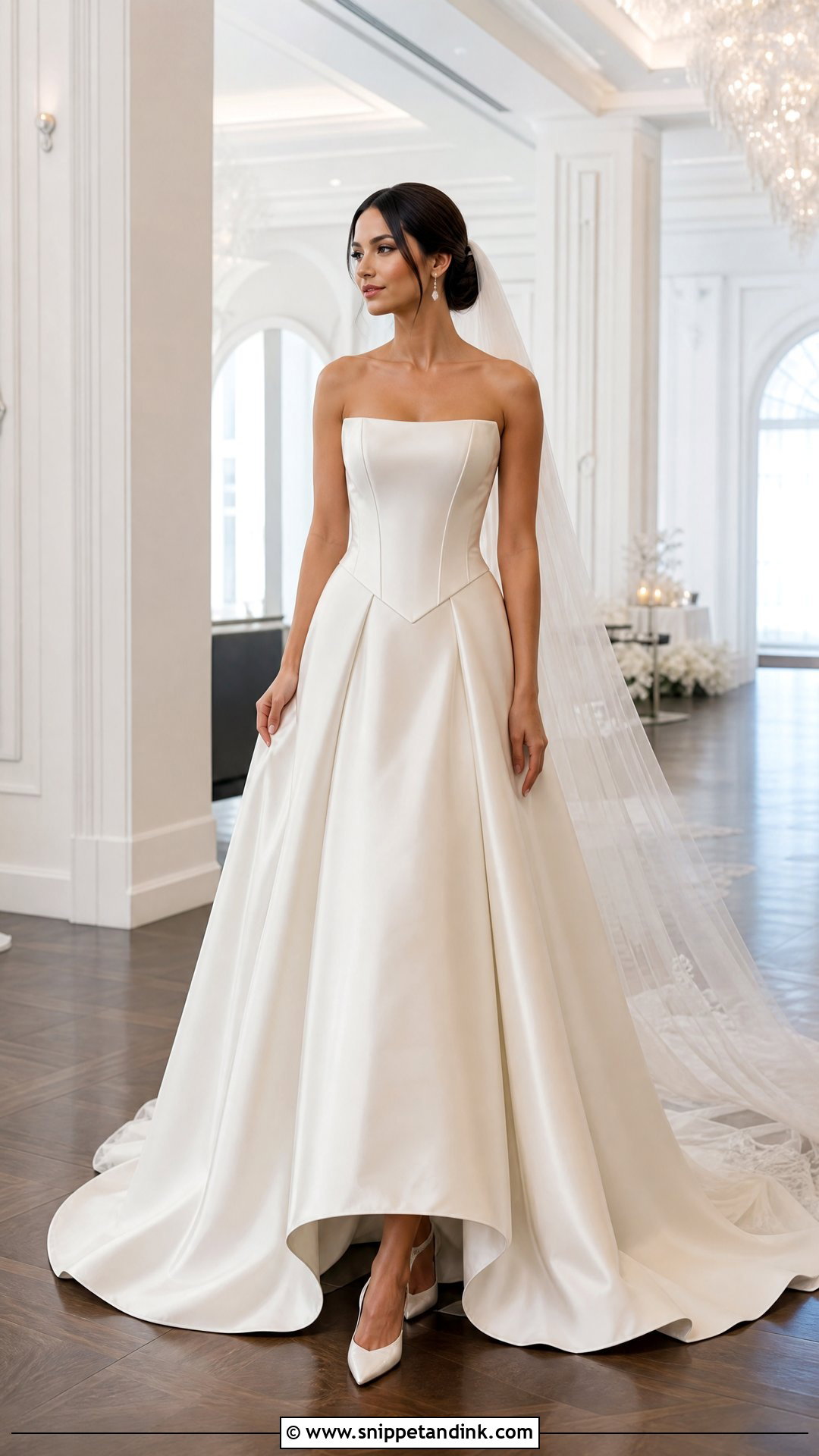 Basque Waist Satin Wedding Dress - Snippet and Ink - 20 Original Wedding Dress Ideas