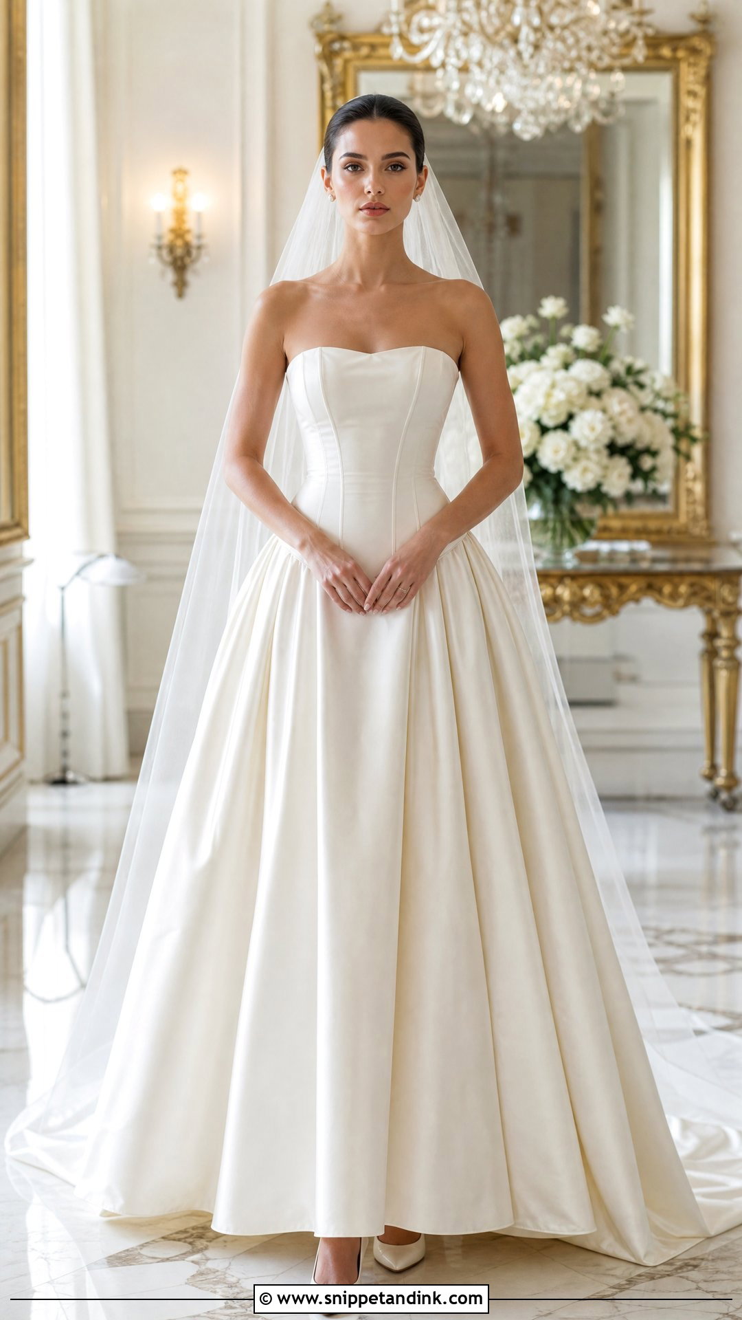 Basque Waist Satin Wedding Dress - Snippet and Ink - 25 Satin Bridal Gowns