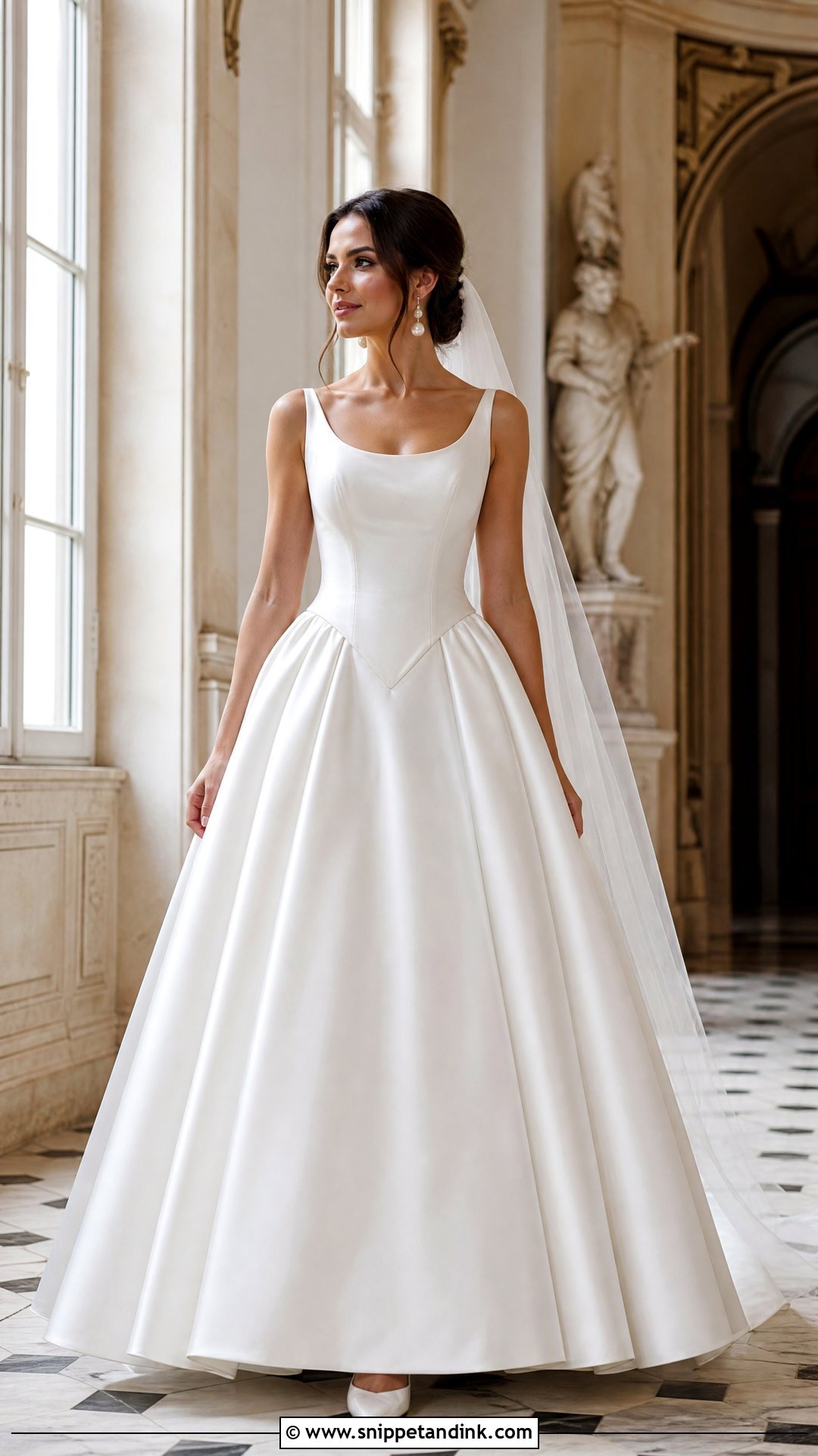 Basque Waist Satin Wedding Dress - Snippet and Ink - 25 Simple Romantic Wedding Dress Ideas