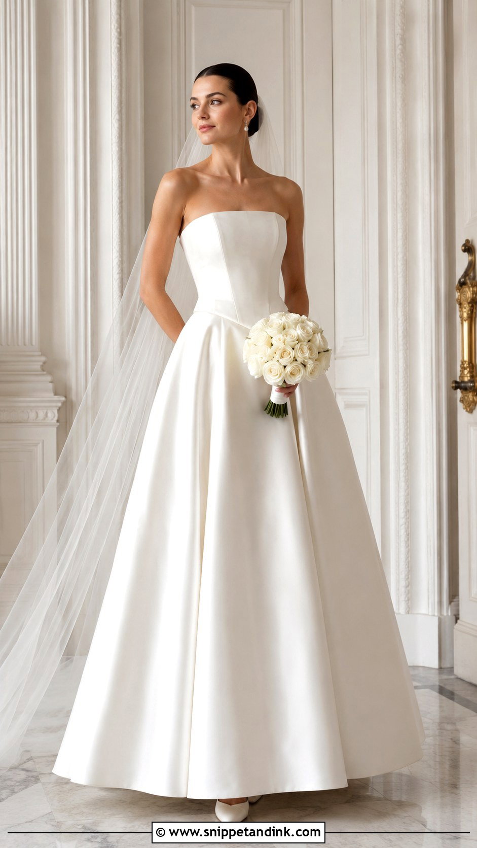Basque Waist Satin Wedding Dress - Snippet and Ink - 20 Elegant Plain Wedding Dress Ideas