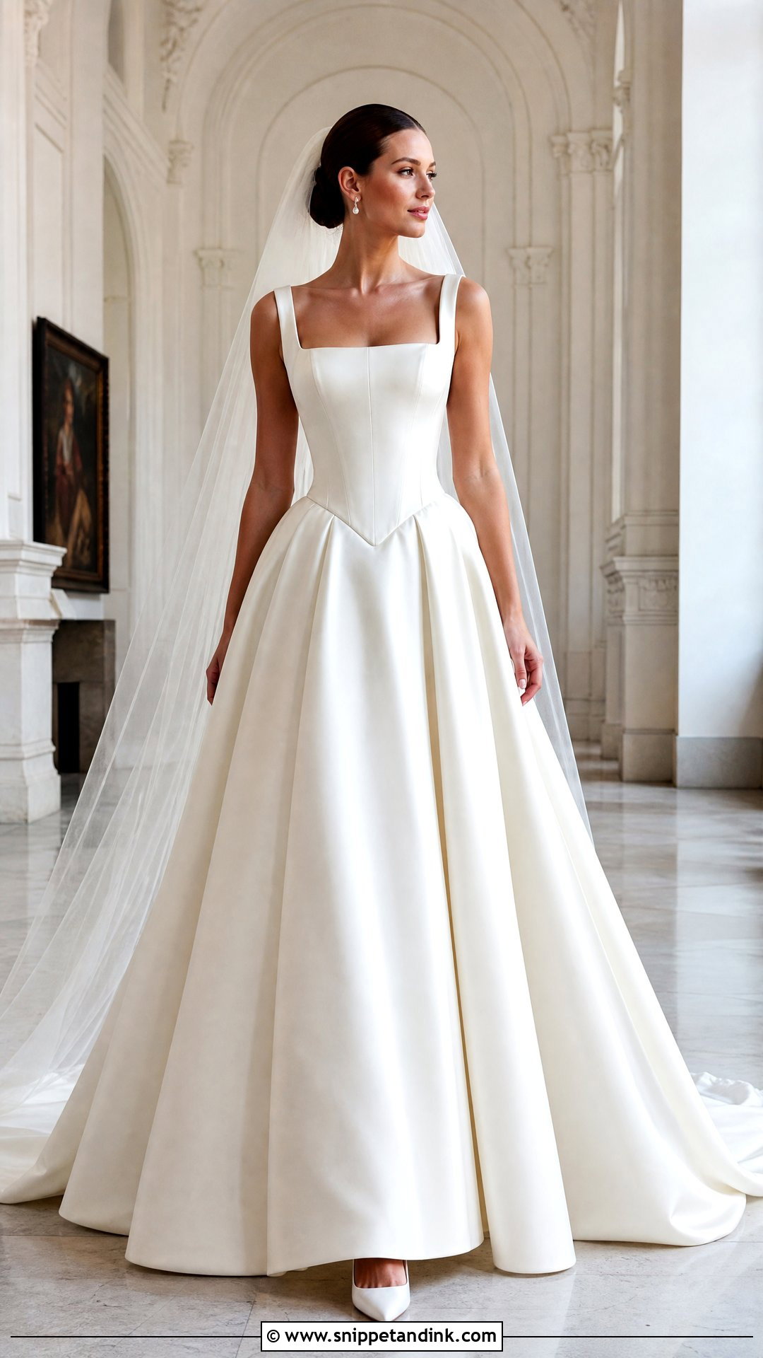 Basque Waist Satin Wedding Gown - Snippet and Ink - 20 Vintage Classy Wedding Gown Ideas