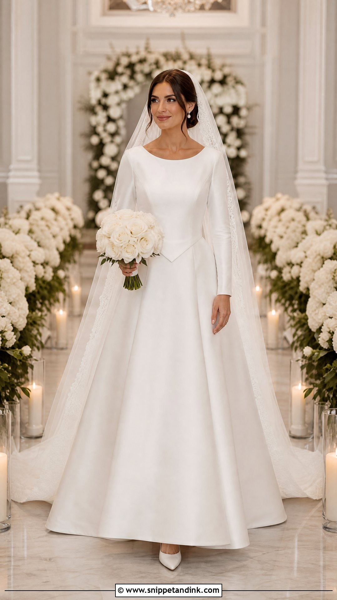 Basque Waist Satin Wedding Gown - Snippet and Ink - 20 White Wedding Gown Christian Brides Ideas