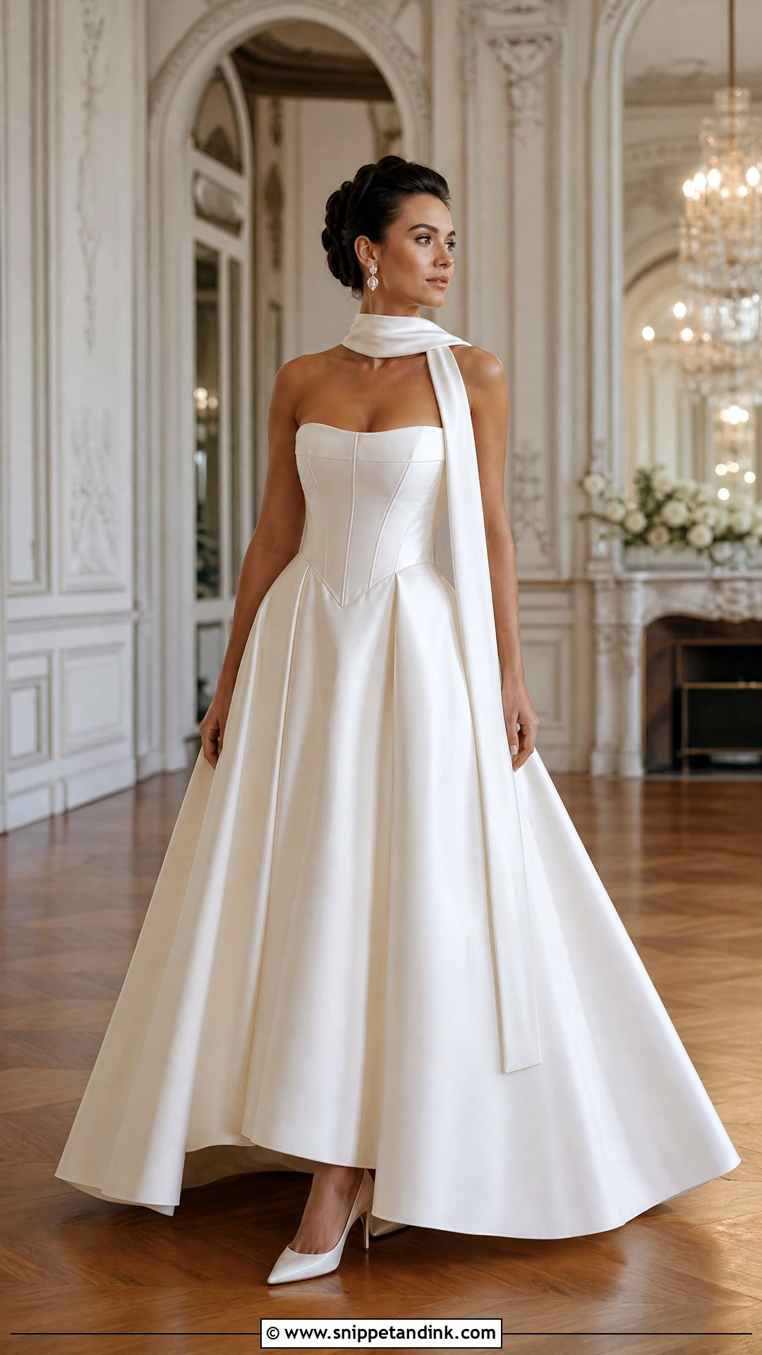 Basque Waist Scarf Wedding Dress - Snippet and Ink - 20 Scarf Wedding Dresses