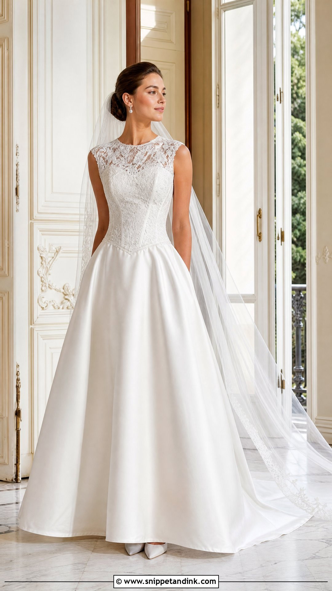 Basque Waist Silk And Lace Wedding Dress - Snippet and Ink - 25 Silk and Lace Wedding Dress Ideas