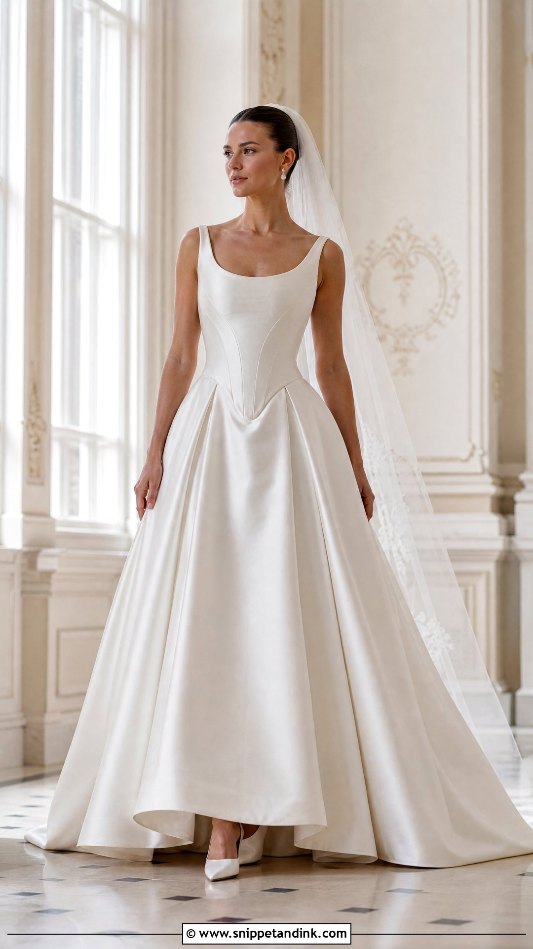 Basque Waist Silk Bridal Dress - Snippet and Ink - 20 Silk Bride Dress Ideas
