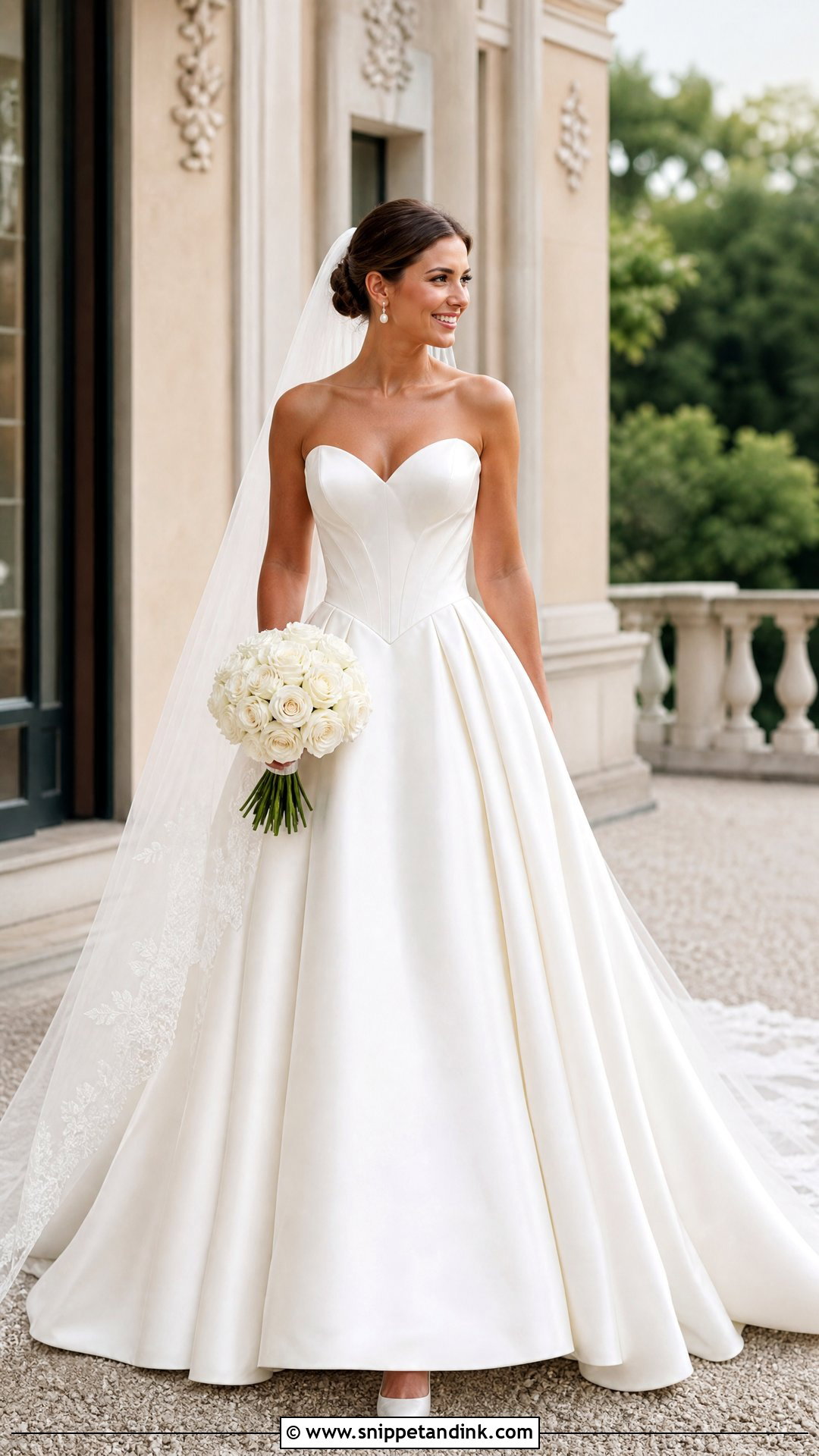Basque Waist Silk Bridal Gown - Snippet and Ink - 20 Silk Bridal Gown Ideas