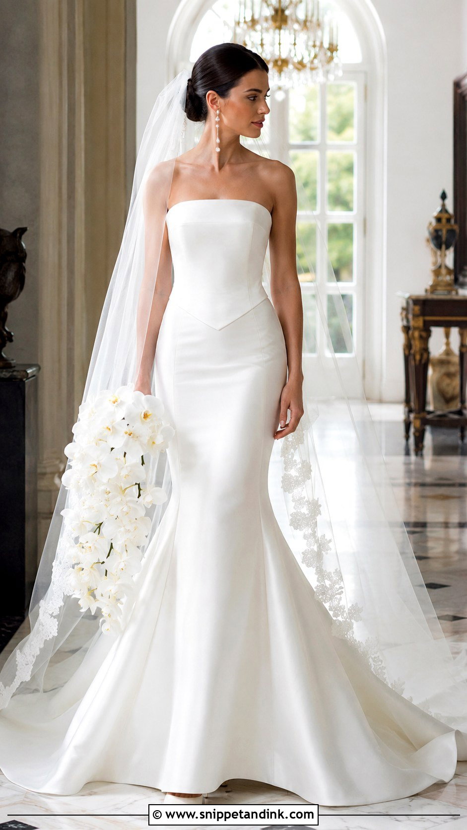 Basque Waist Silk Mermaid Wedding Dress - Snippet and Ink - 20 Silk Mermaid Wedding Dress Ideas