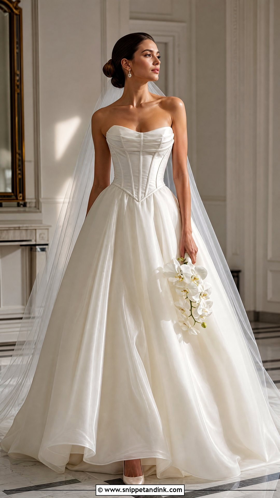 Basque Waist Silk Organza Wedding Dress - Snippet and Ink - 20 Silk Organza Wedding Dress Ideas
