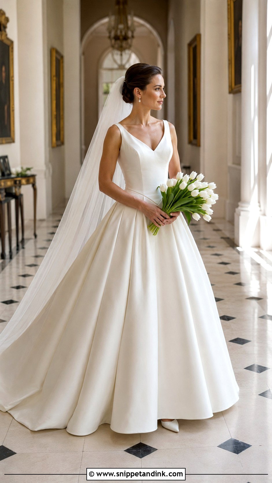 Basque Waist Silk Wedding Dress Ballgown - Snippet and Ink - 20 Silk Wedding Dress Ballgown Ideas