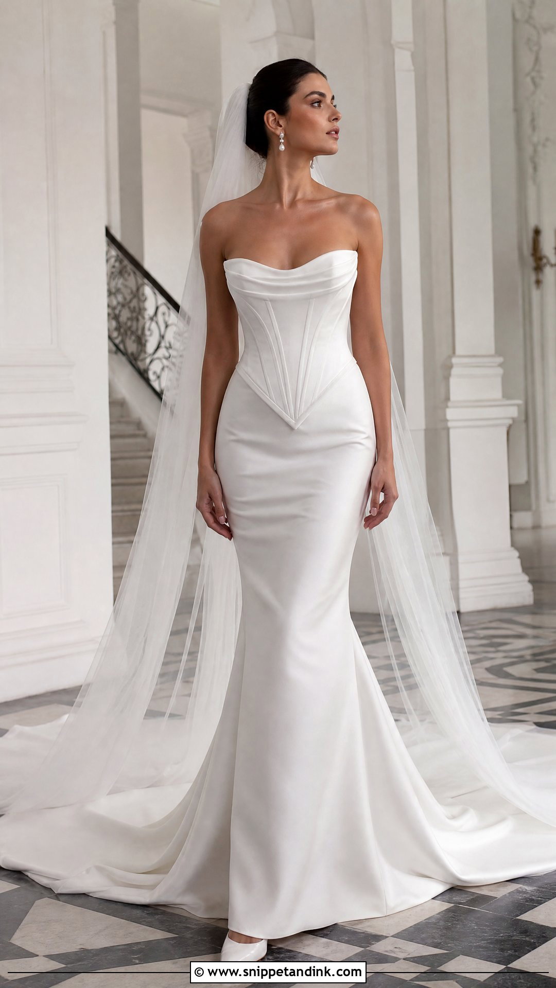 Basque Waist Skin Tight Wedding Dress - Snippet and Ink - 20 Skin Tight Wedding Dress Ideas