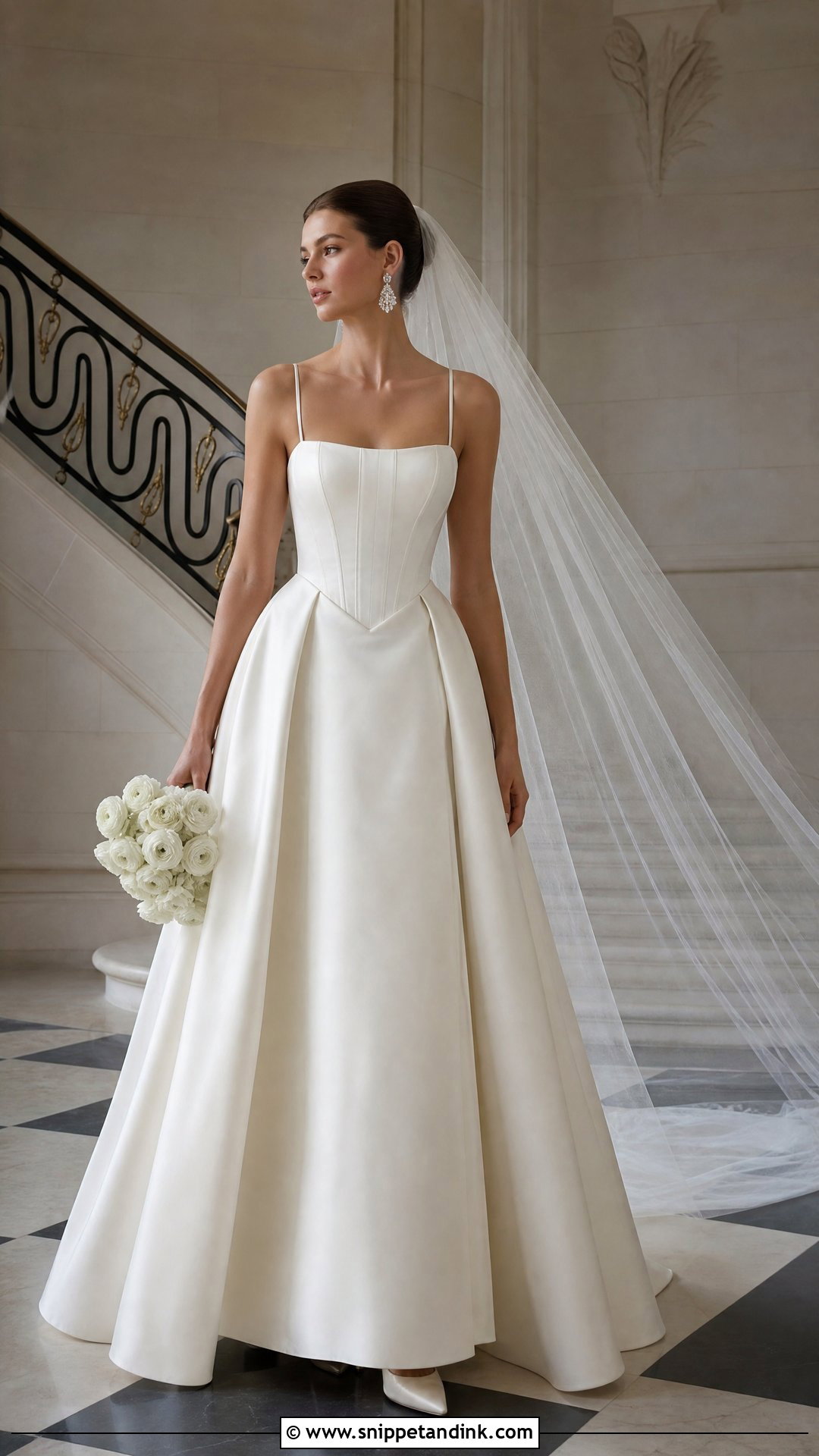 Basque Waist Spaghetti Strap Wedding Dress - Snippet and Ink - 20 Simple Spaghetti Strap Wedding Dress Ideas
