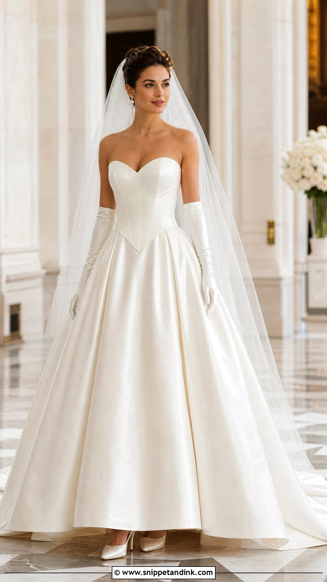 Basque Waist Strapless Sweetheart Wedding Dress - Snippet and Ink - 20 Strapless Sweetheart Wedding Dress Ideas