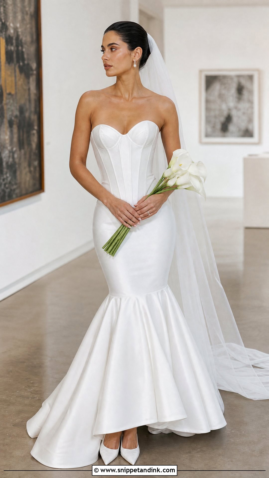 Basque Waist Sweetheart Mermaid Wedding Dress - Snippet and Ink - 20 Sweetheart Mermaid Wedding Dress Ideas