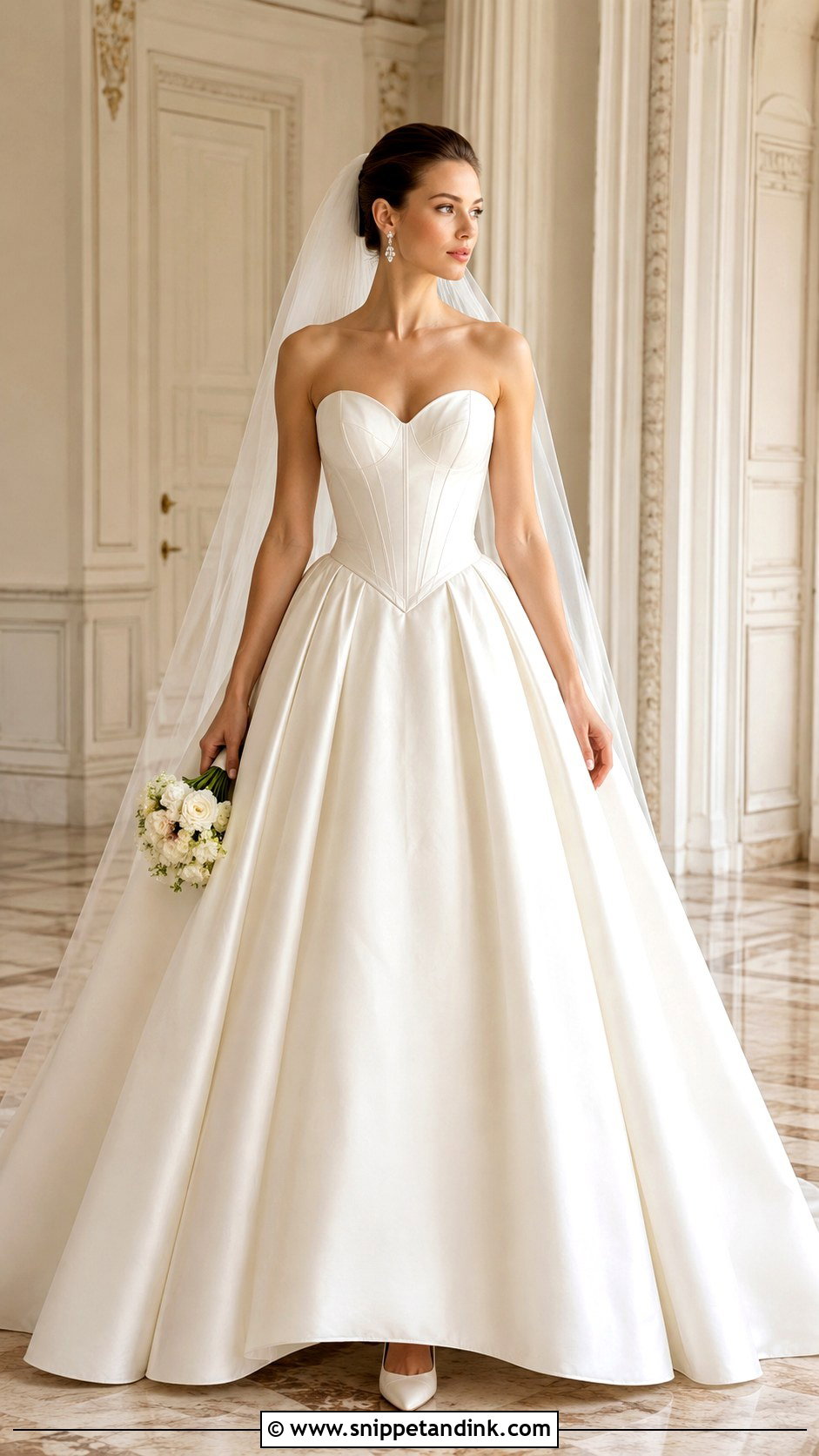 Basque Waist Sweetheart Neckline Wedding Dress - Snippet and Ink - 20 Wedding Dresses Sweetheart Neckline