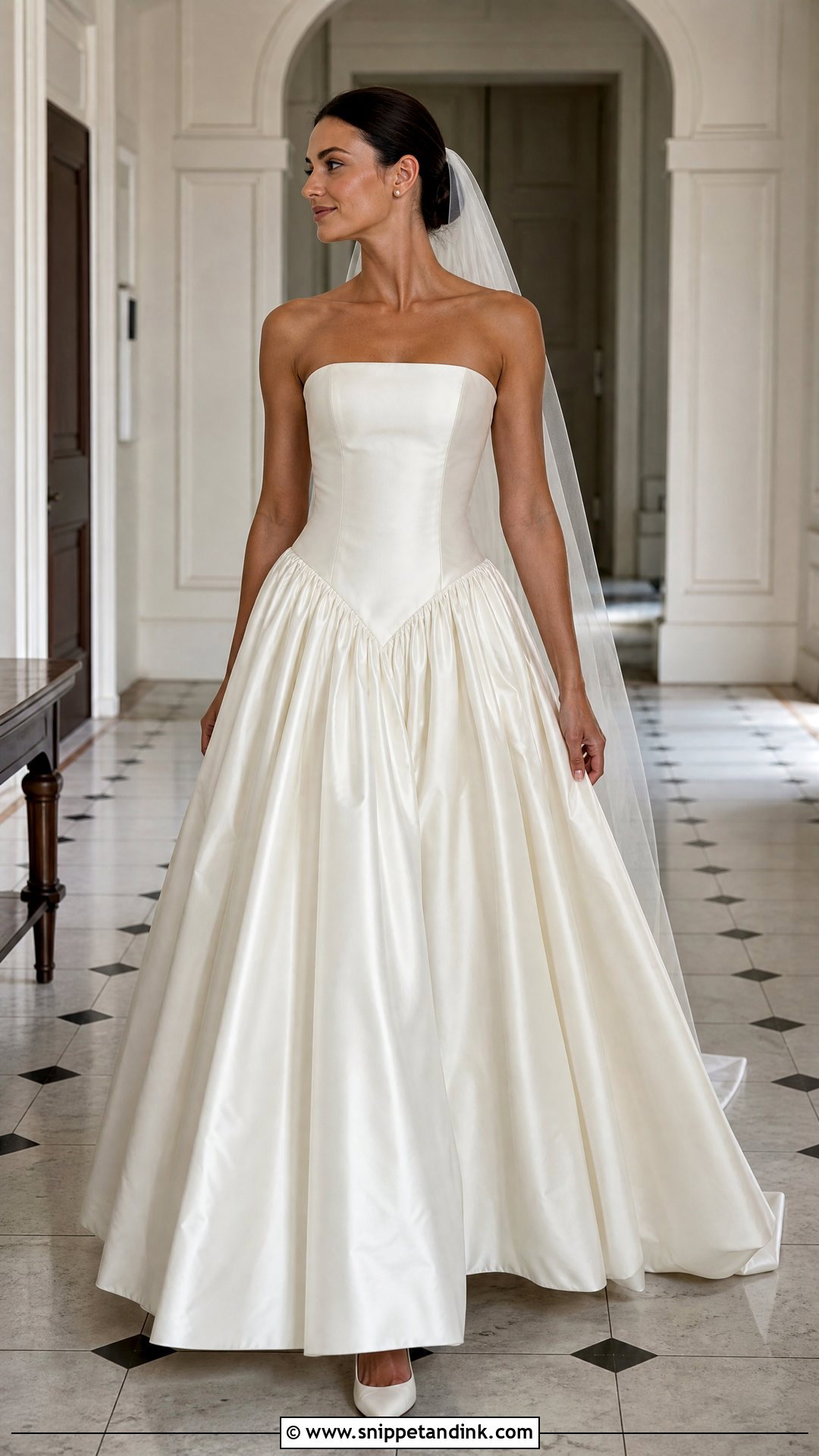 Basque Waist Taffeta Wedding Dress - Snippet and Ink - 25 Taffeta Wedding Dress Ideas