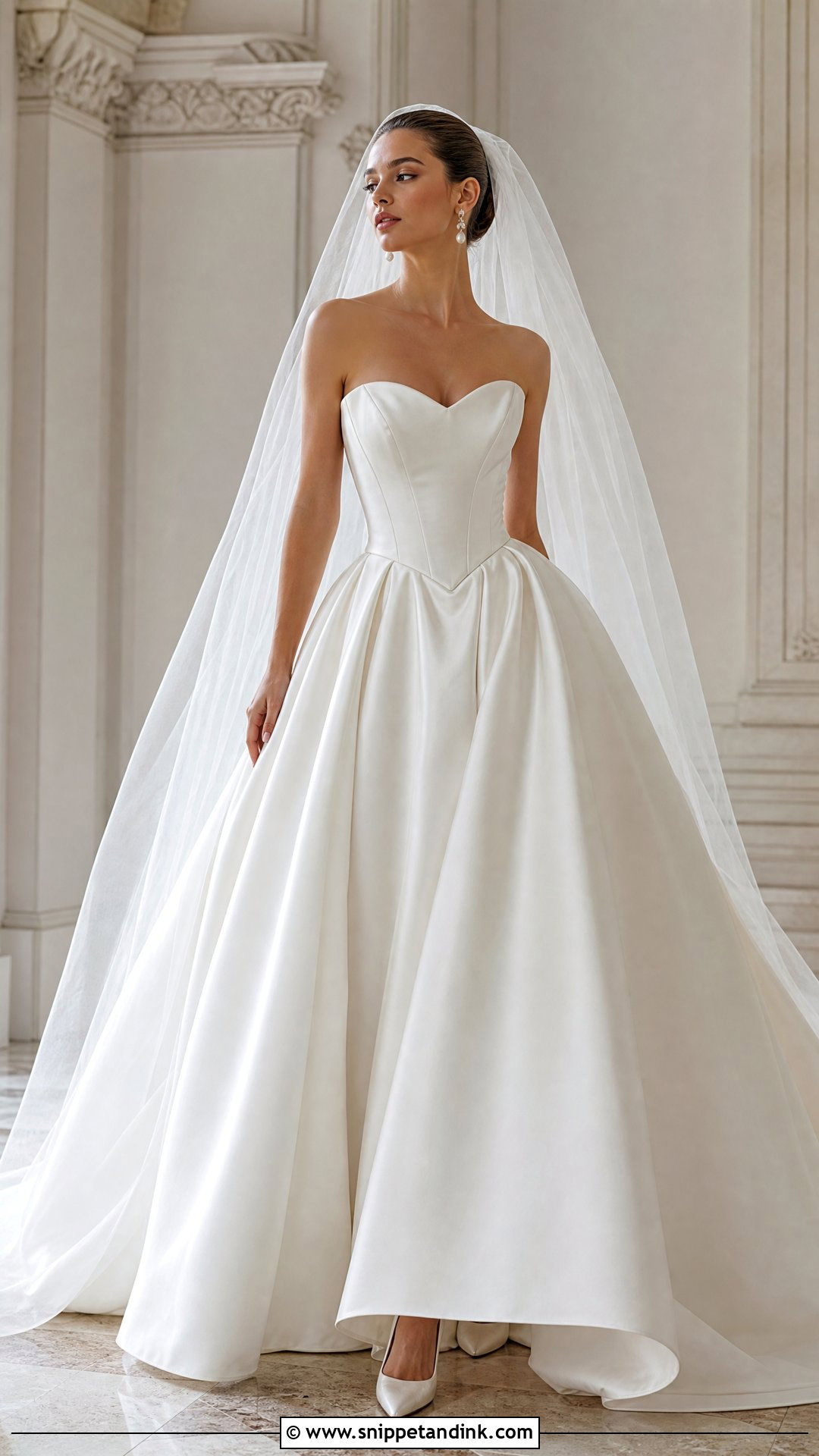 Basque Waist Tube Wedding Gown - Snippet and Ink - 20 Tube Wedding Gown Ideas