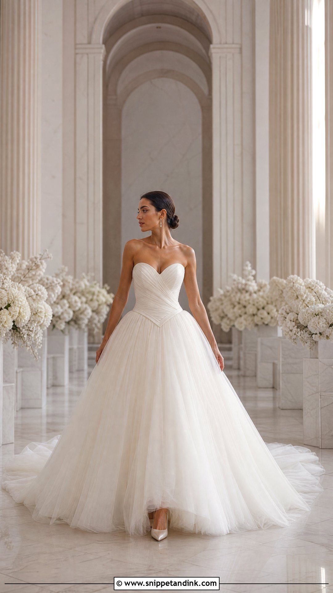 Basque Waist Tulle Ball Gown Wedding Dress - Snippet and Ink - 20 Tulle Ball Gown Wedding Dress Ideas