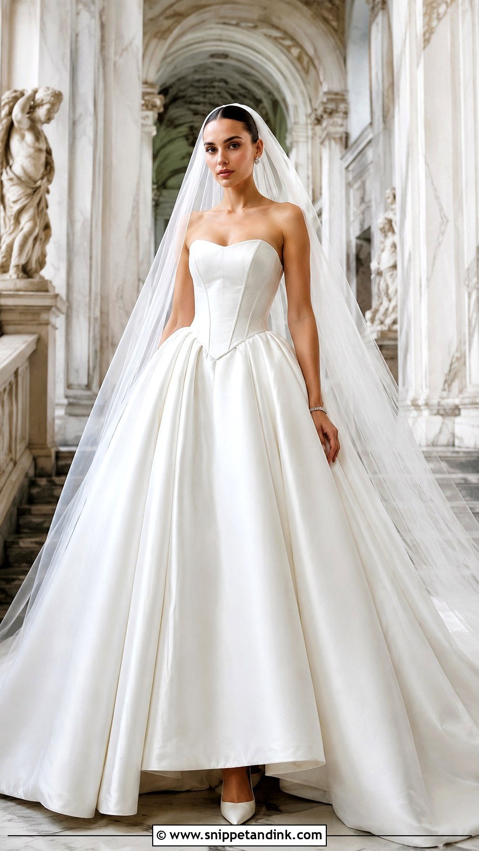 Basque Waist Wedding Dress - Snippet and Ink - 20 Glamour Wedding Dress Ideas