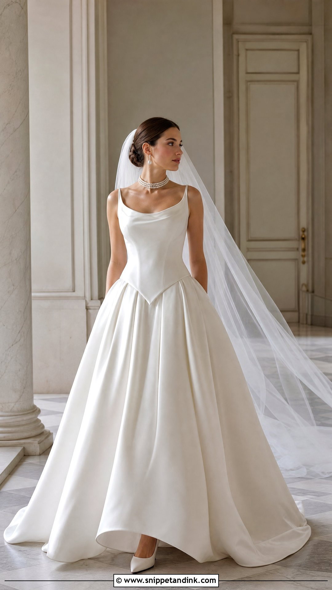 Basque Waist Wedding Dress - Snippet and Ink - 20 Small Bust Wedding Dress Ideas