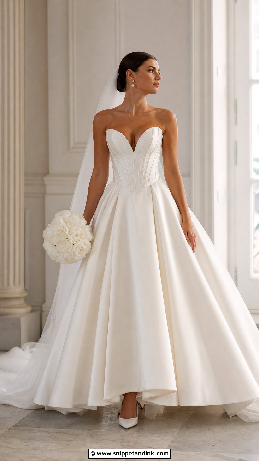Basque Waist Wedding Dress - Snippet and Ink - 20 Wedding Dress Top Styles