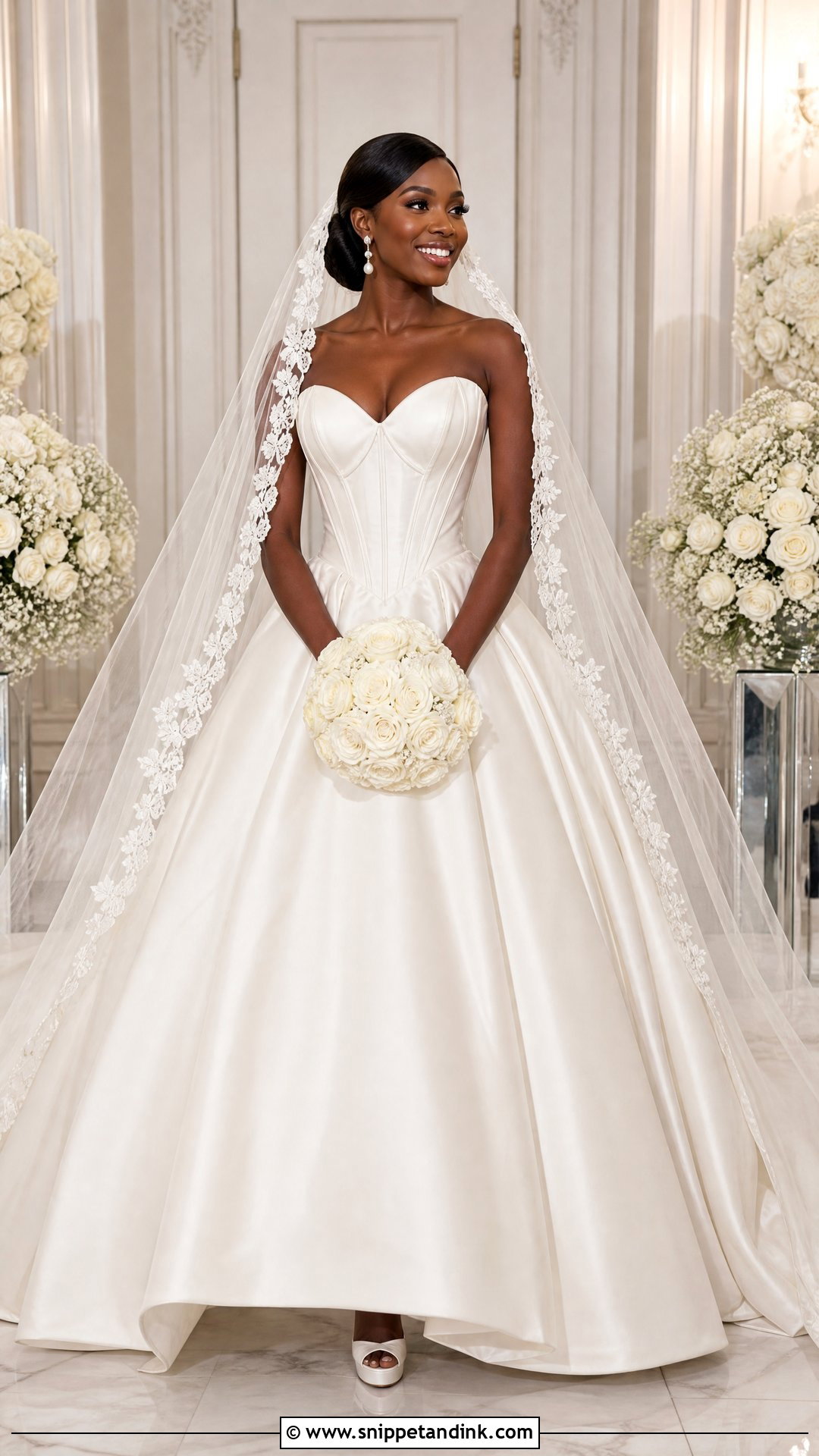 Basque Waist Wedding Dress - Snippet and Ink - 20 Wedding Dresses for Black Women
