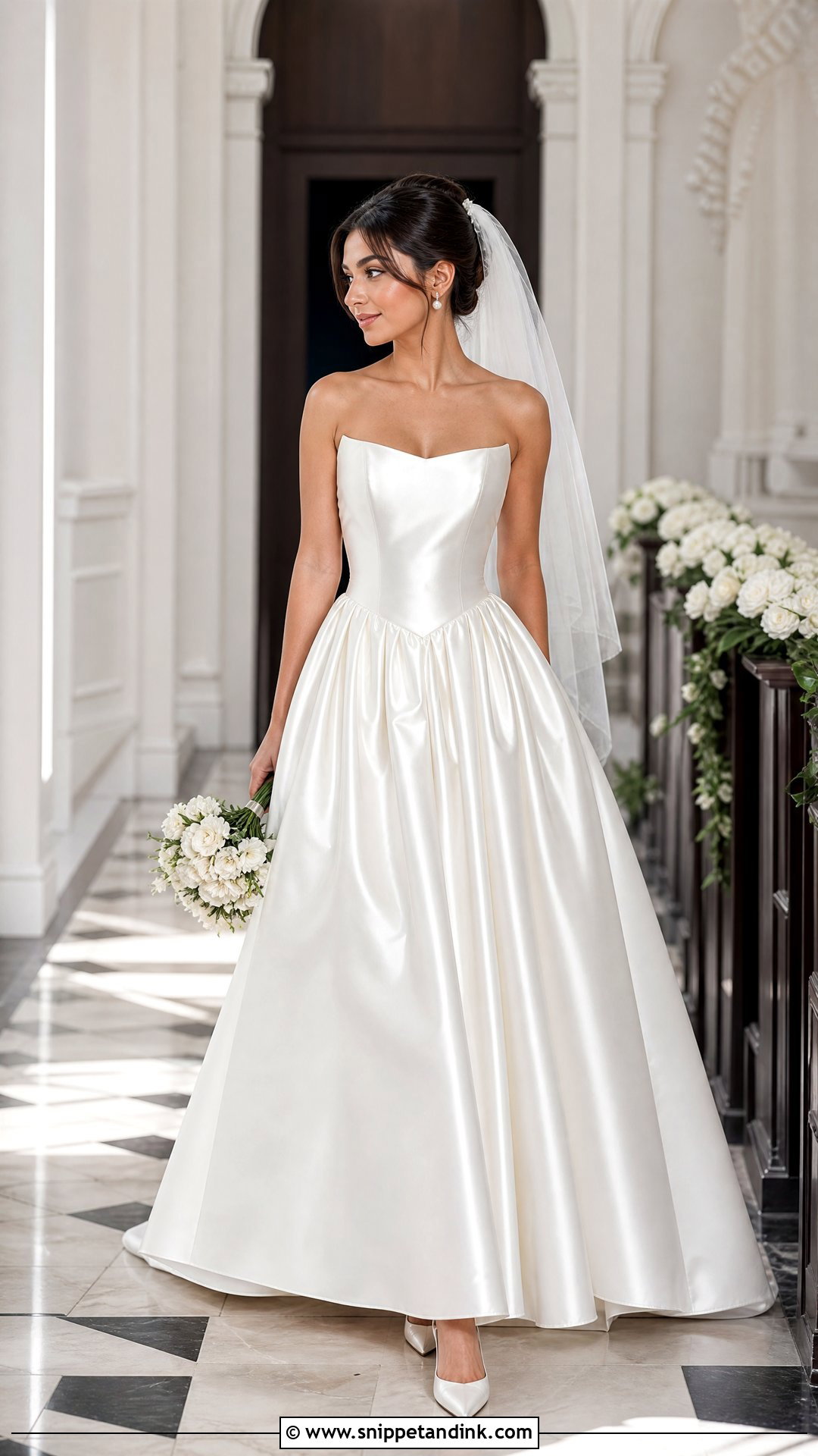 Basque Waist Wedding Dress - Snippet and Ink - 20 Petite Bride Wedding Dress Ideas