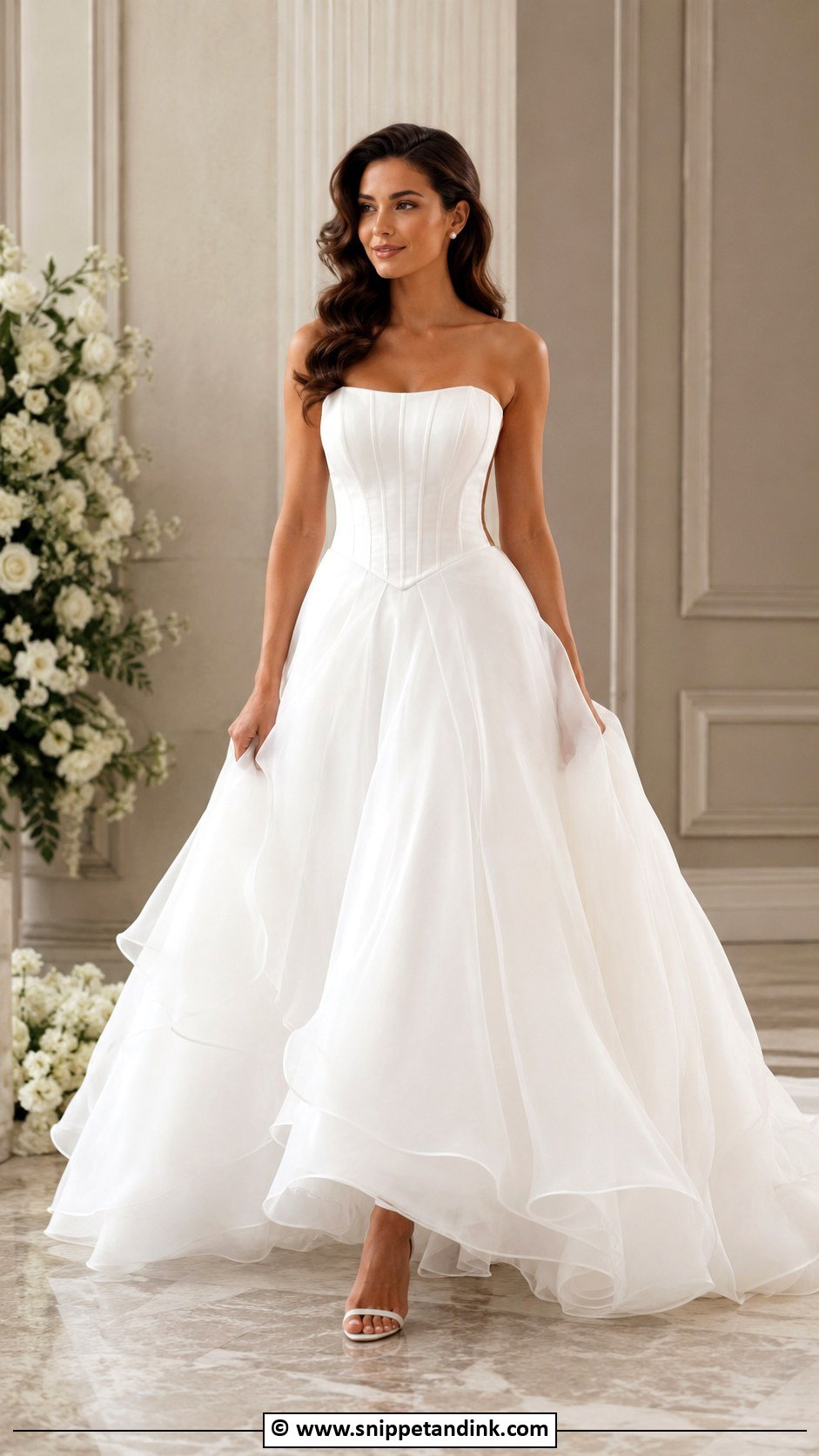 Basque Waist Wedding Dress - Snippet and Ink - 30 Flowy Wedding Dress Ideas