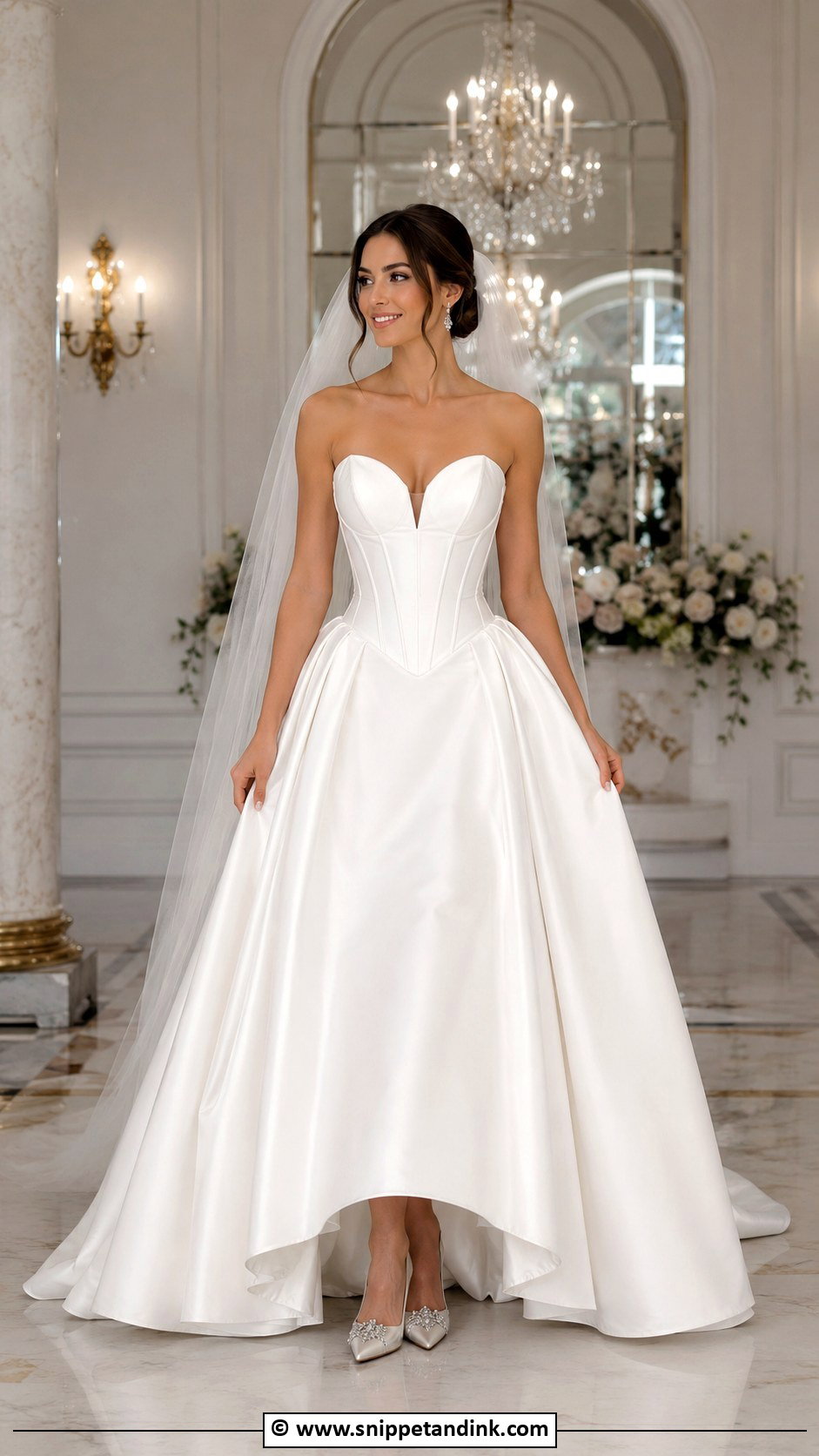 Basque Waist Wedding Dress - Snippet and Ink - 30 Romantic Wedding Dress Ideas