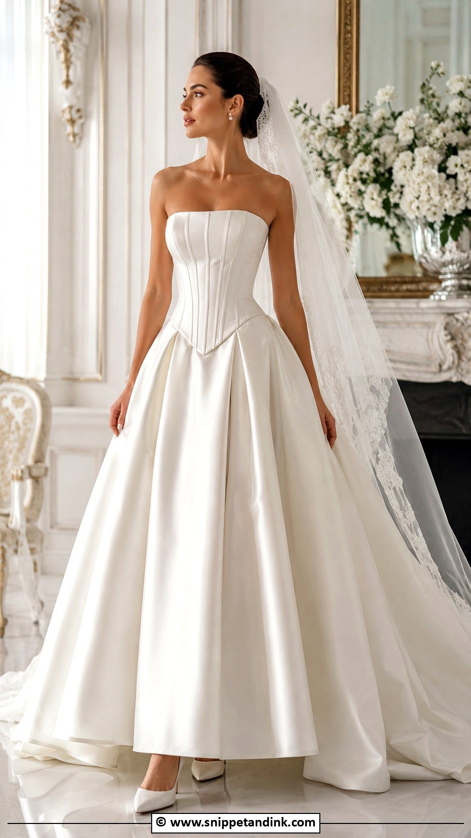 Basque Waist Wedding Dress - Snippet and Ink - 30 Timeless Elegant Wedding Dress Ideas