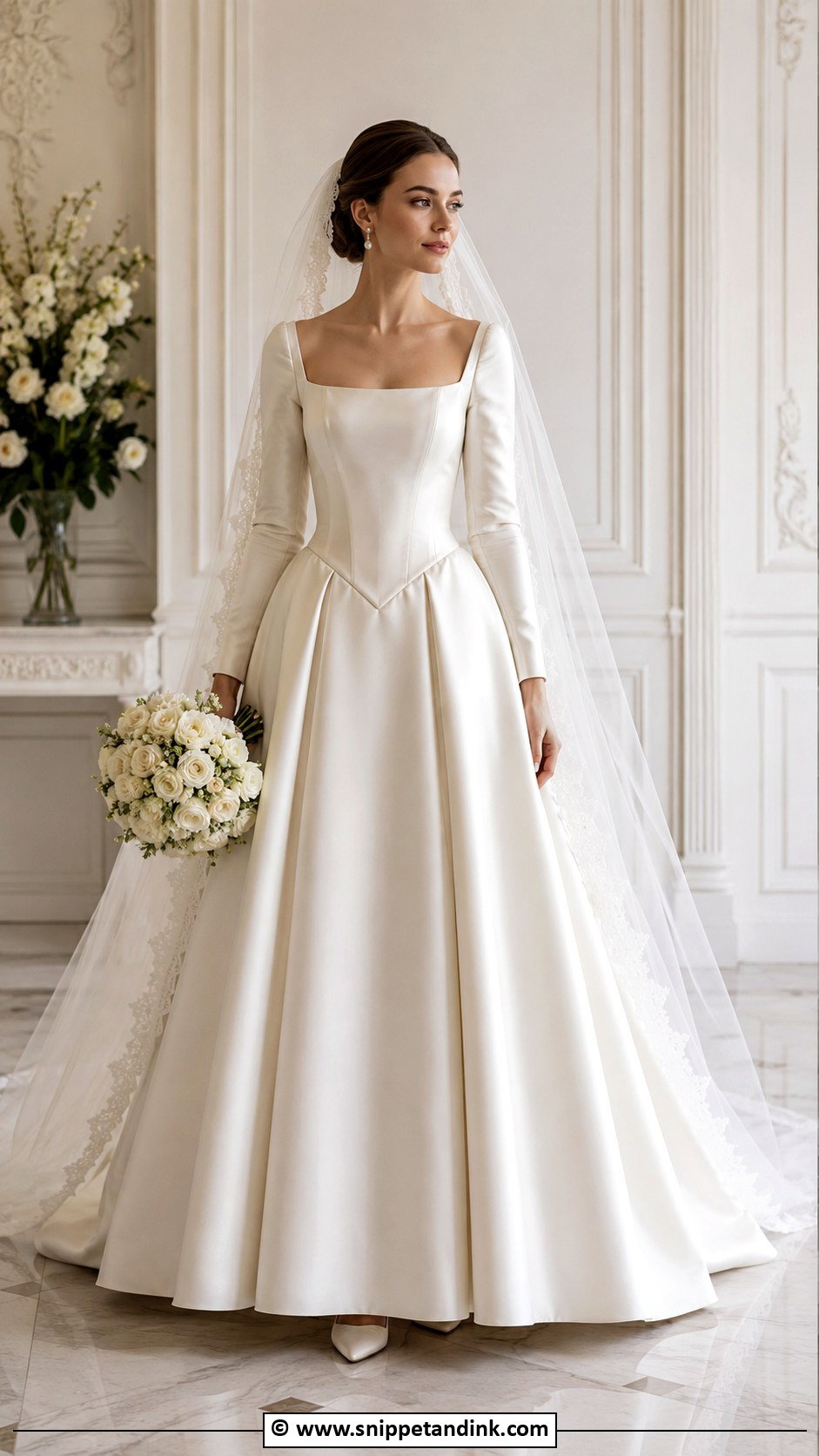 Basque Waist Wedding Dress - Snippet and Ink - 30 Wedding Dress 2024 Ideas