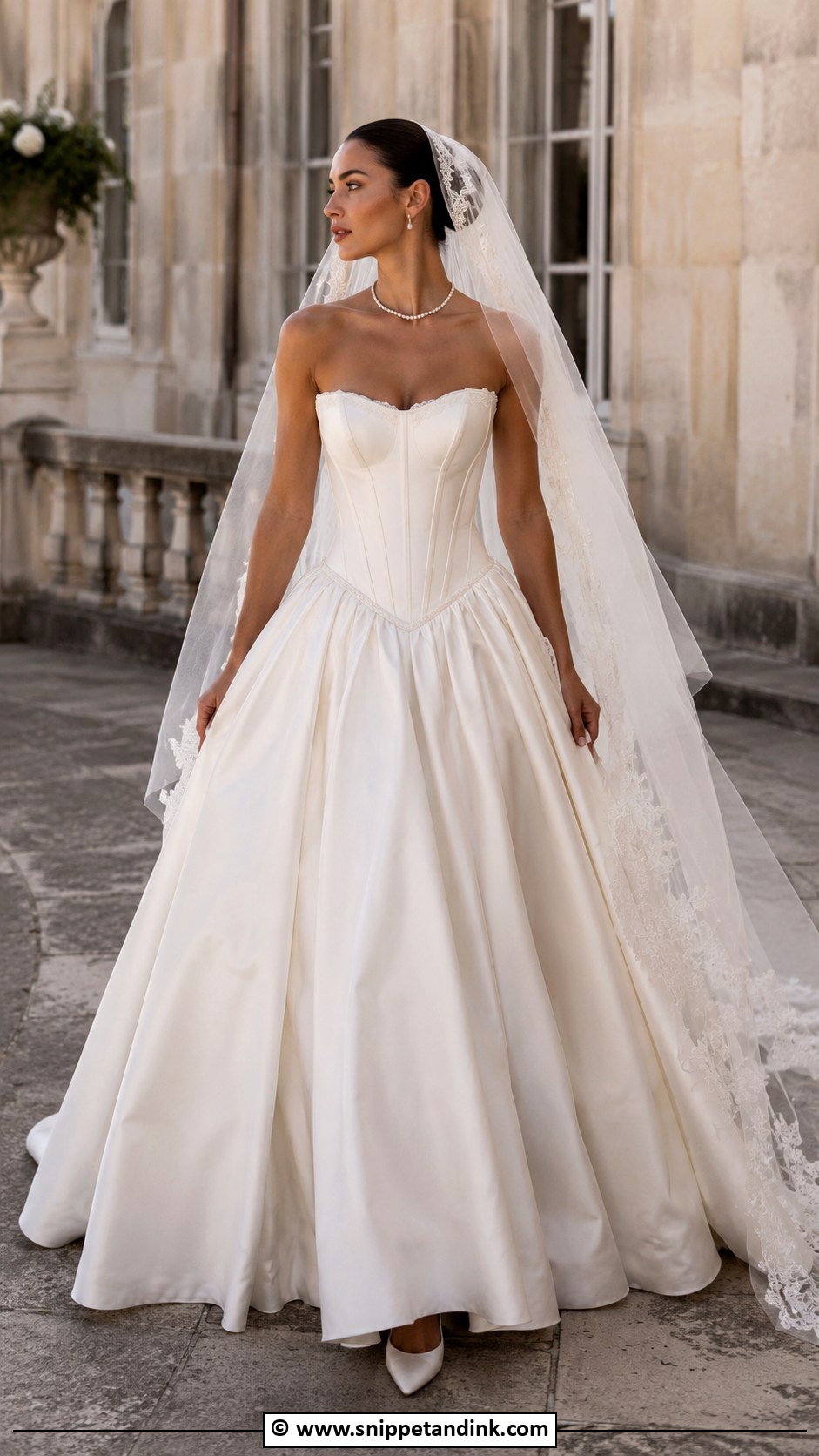 Basque Waist Wedding Dress - Snippet and Ink - 30 Wedding Dress Inspiration Ideas