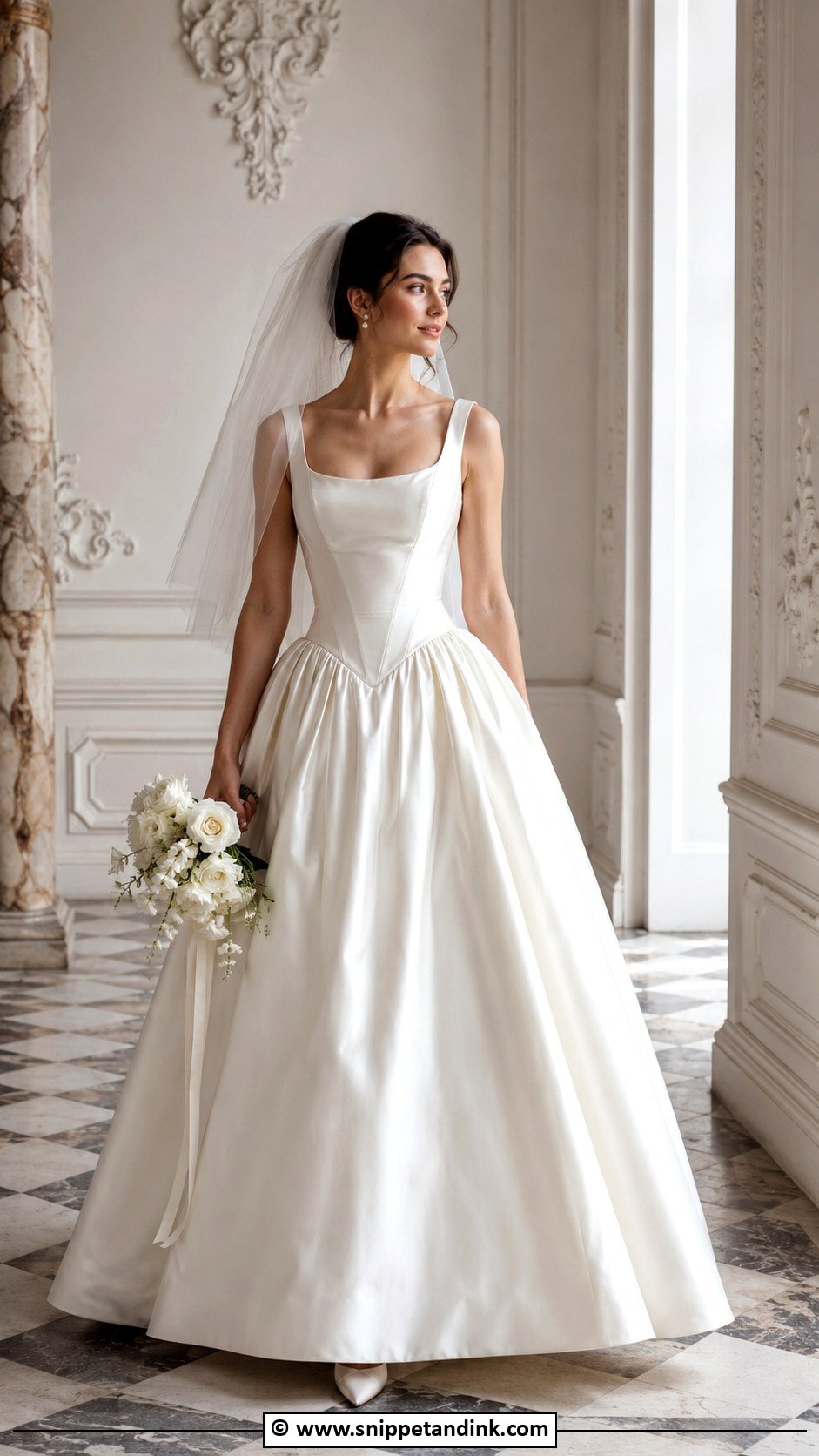 Basque Waist Wedding Dress - Snippet and Ink - 30 Wedding Dress Inspo Ideas