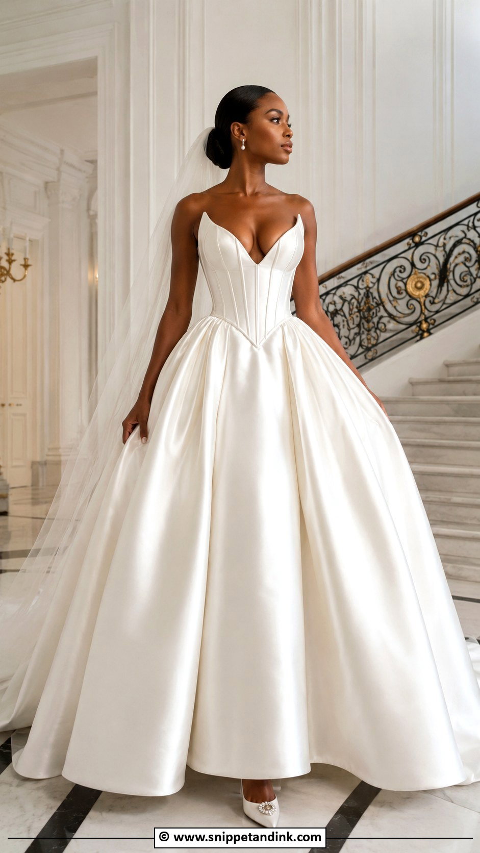 Basque Waist Wedding Dress - Snippet and Ink - 30 Wedding Dresses Black Women