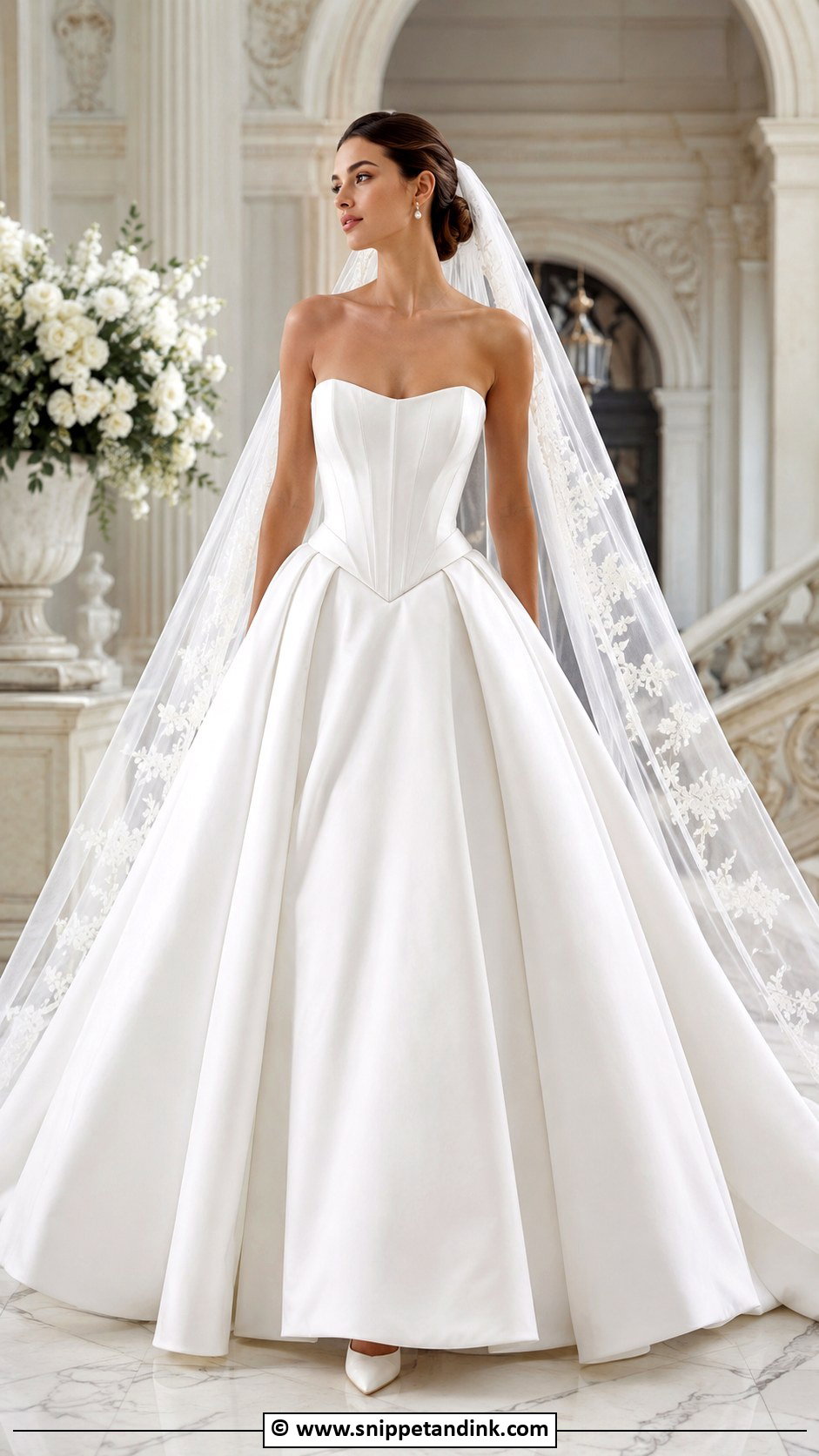 Basque Waist Wedding Dress - Snippet and Ink - 35 Wedding Dress Styles
