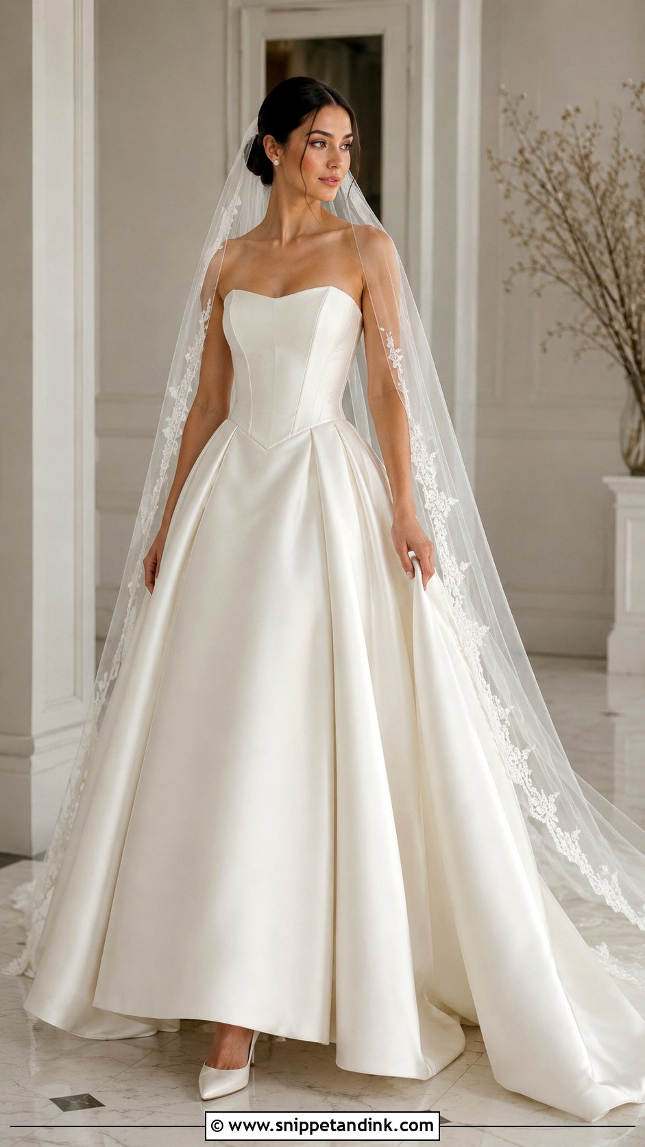 Basque Waist Wedding Dress - Snippet and Ink - 25 Modern Timeless Wedding Dress Ideas