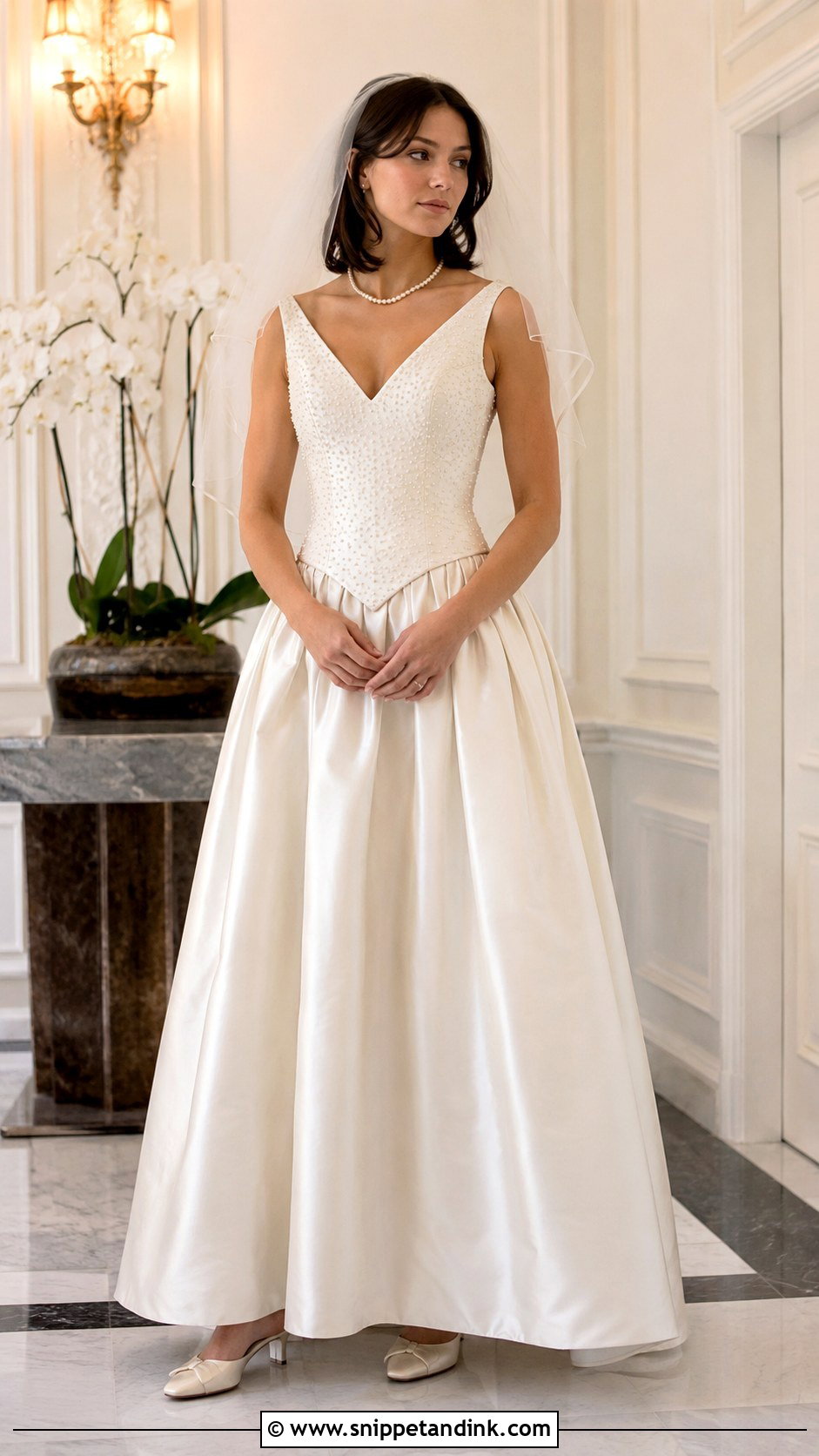 Basque Waist Wedding Dress - Snippet and Ink - 20 1990 Wedding Dress Ideas
